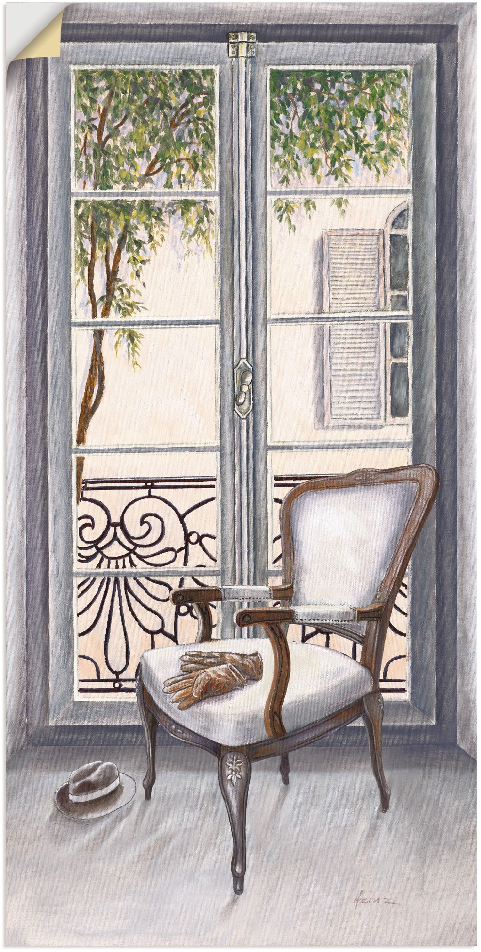 Wandbild »Sessel vor einem Fenster«, Innenarchitektur, (1 St.), als Alubild,...