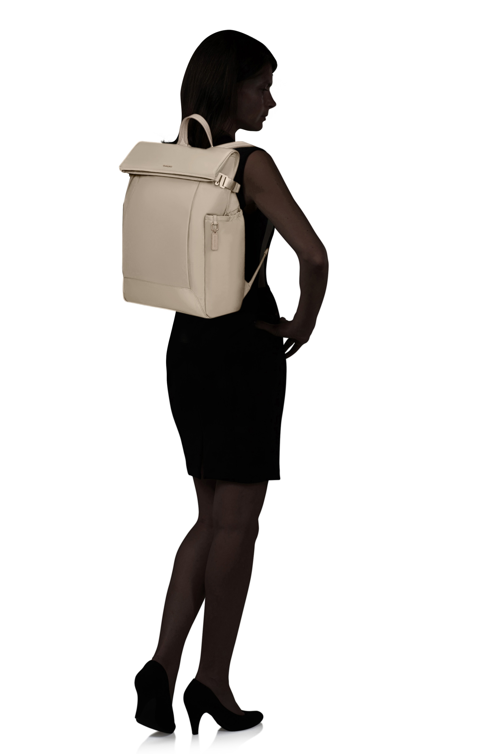 Samsonite Notebookrucksack »ESSENTIS Jana Ina Zarrella 25/31 L 15.6" RFID« RFID Softes, mattes Nylon, federleicht mit herausnehmbarer Trennwand