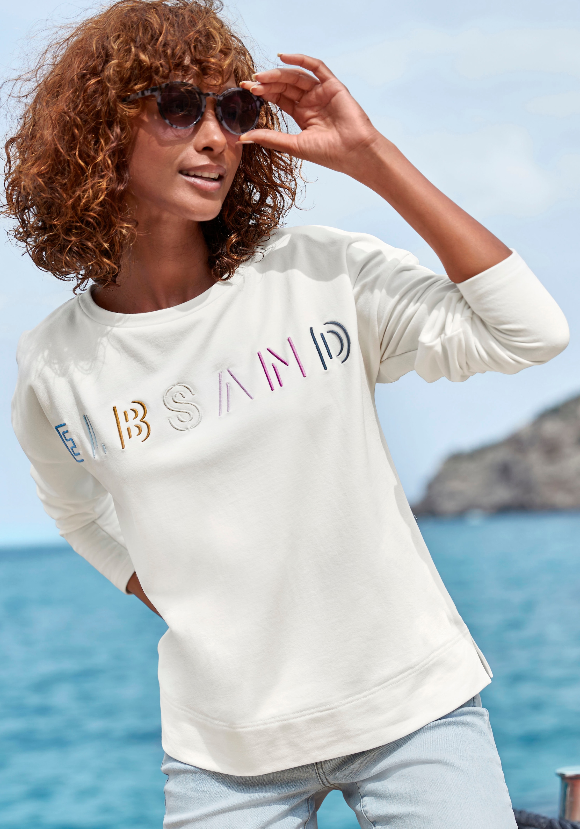 Elbsand Sweatshirt, mit Logostickerei vorne, lässige Passform, sportlich-casual