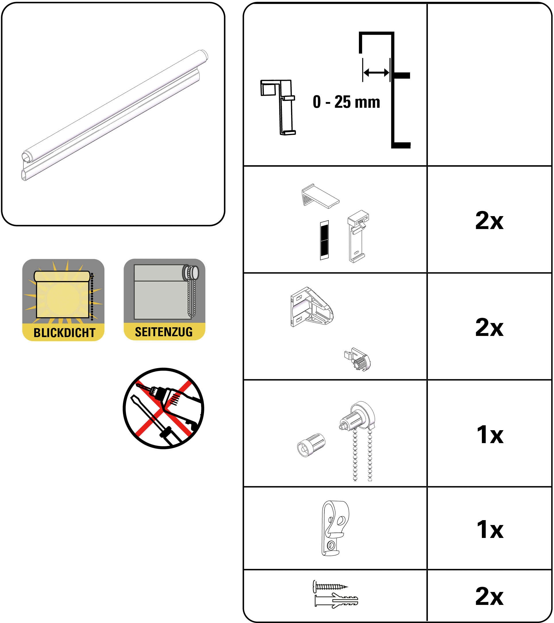 OTTO home Seitenzugrollo »Uni Klemmrollo« Lichtschutz Sichtschutz mit Bohren/ohne Bohren freihängend Schraubmontage möglich