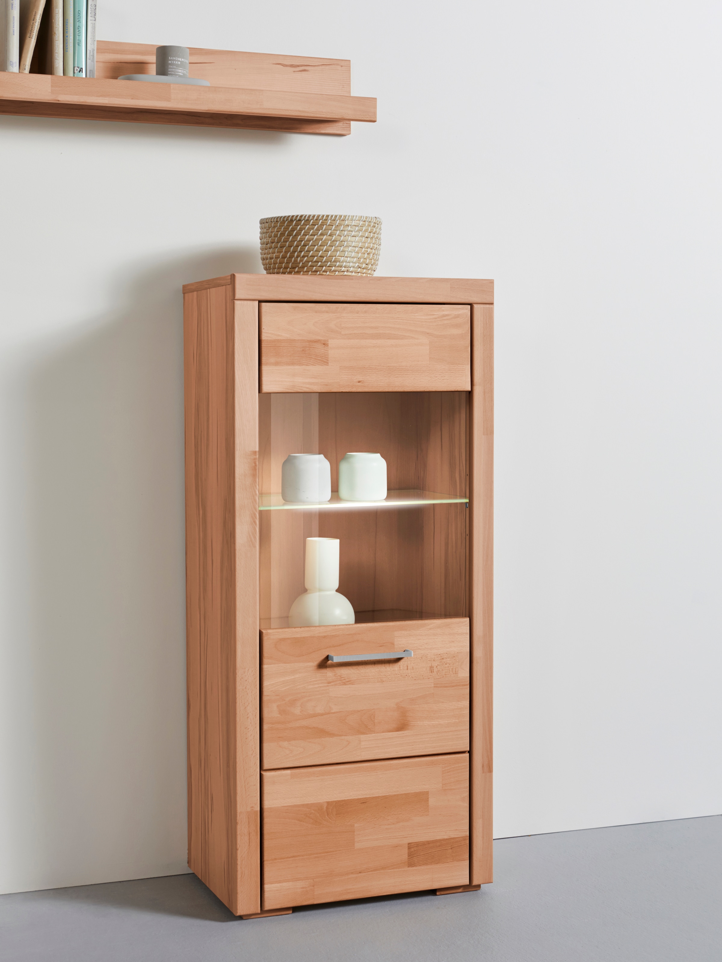 Home affaire Vitrine »Falco«, Fronten in Massivholz