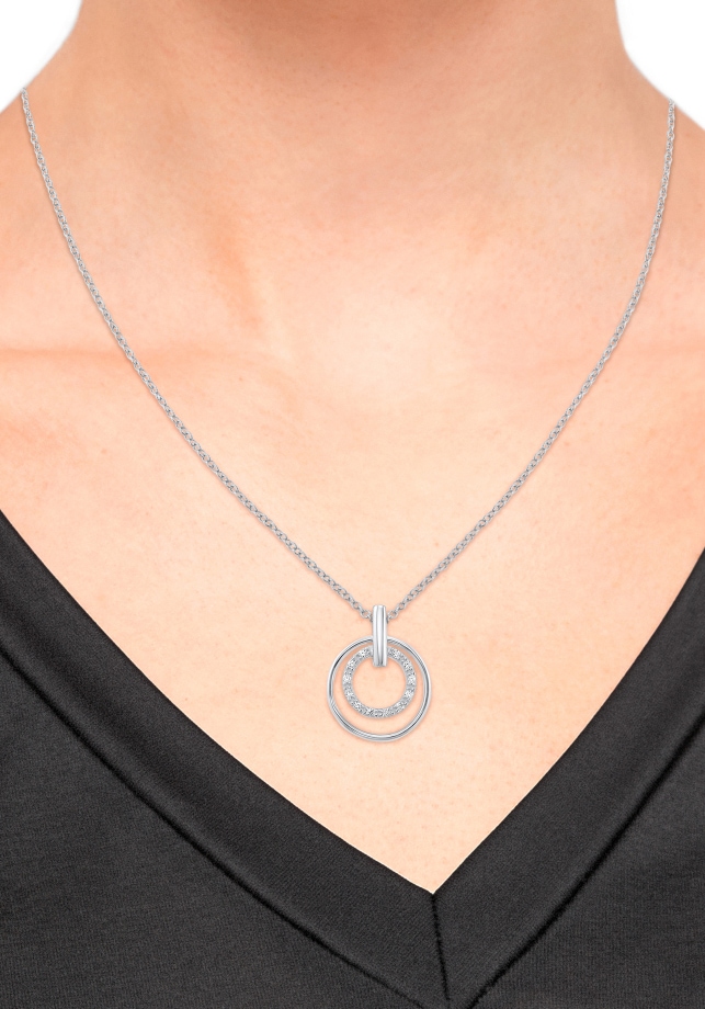 s.Oliver Kette mit Anhänger »Kreise, 2034373«, mit Zirkonia (synth.)