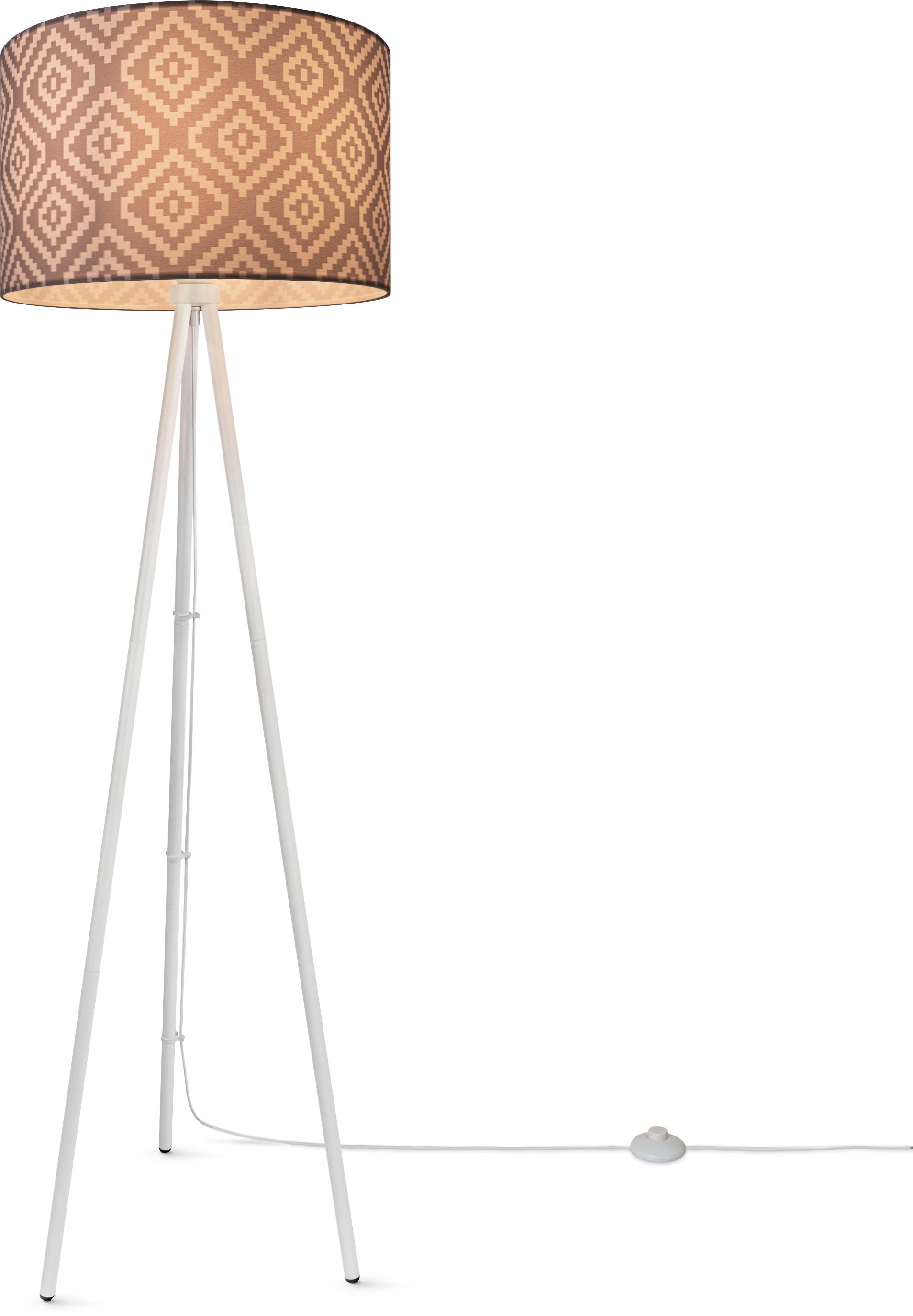 Dreibein Stehlampe online Stofflampenschirm Garantie Home Modern Vintage Textil XXL Paco 3 | mit Design »Trina Stella«, kaufen Jahren Wohnzimmer