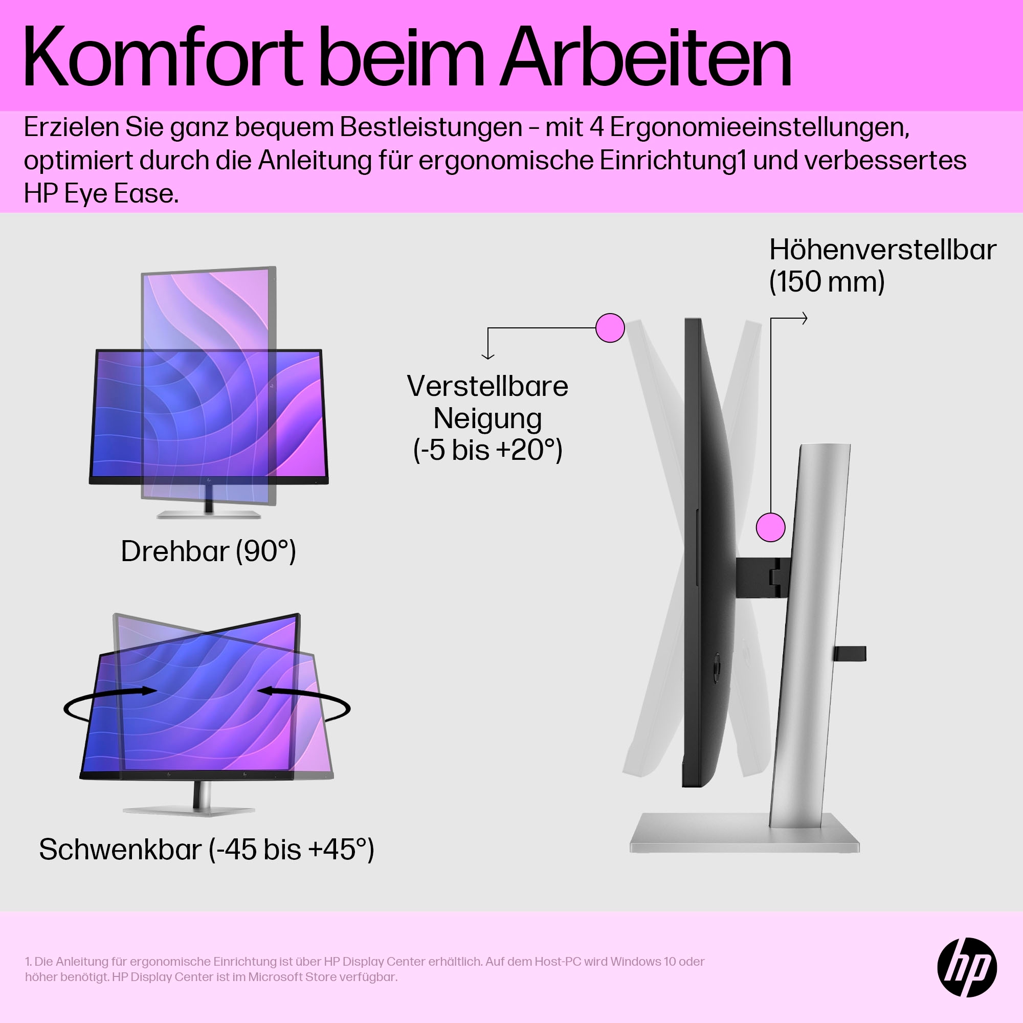 HP LED-Monitor »E27q G5 QHD Monitor«, 69 cm/27 Zoll, 2560 x 1440 px, QHD, 5 ms Reaktionszeit, 75 Hz