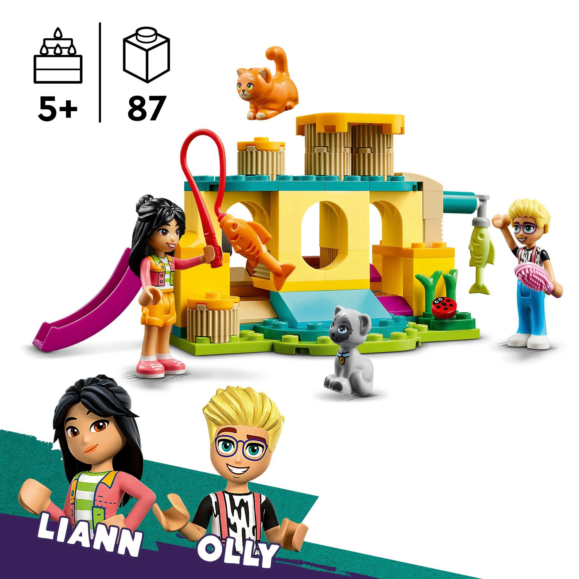 LEGO® Konstruktionsspielsteine »Abenteuer auf dem Katzenspielplatz (42612), LEGO LEGO Friends«, (87 St.), Made in Europe