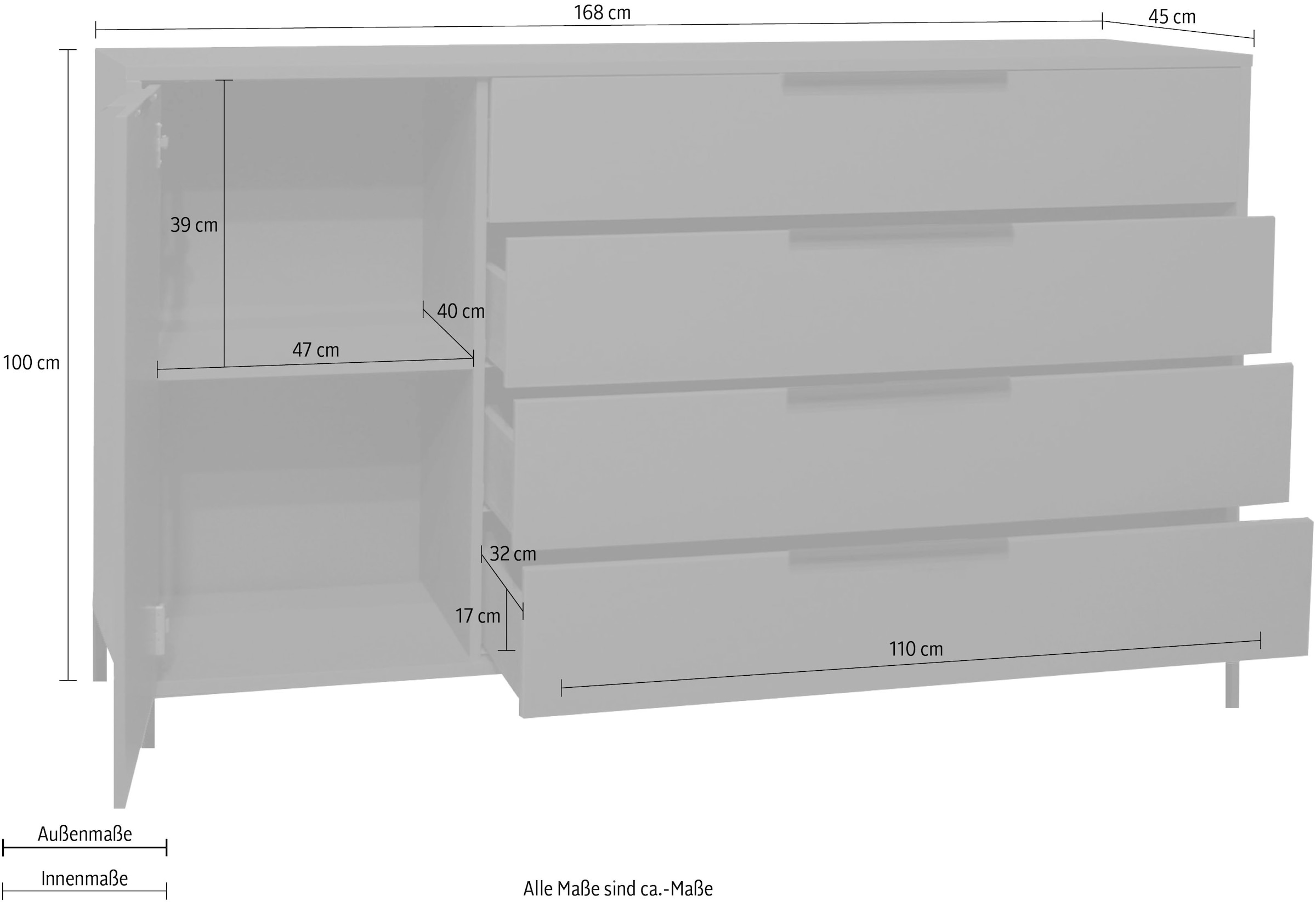 Mäusbacher Highboard »Bonnie TOPSELLER!«, (OTTOs Choice), Board mit Quadratgestell