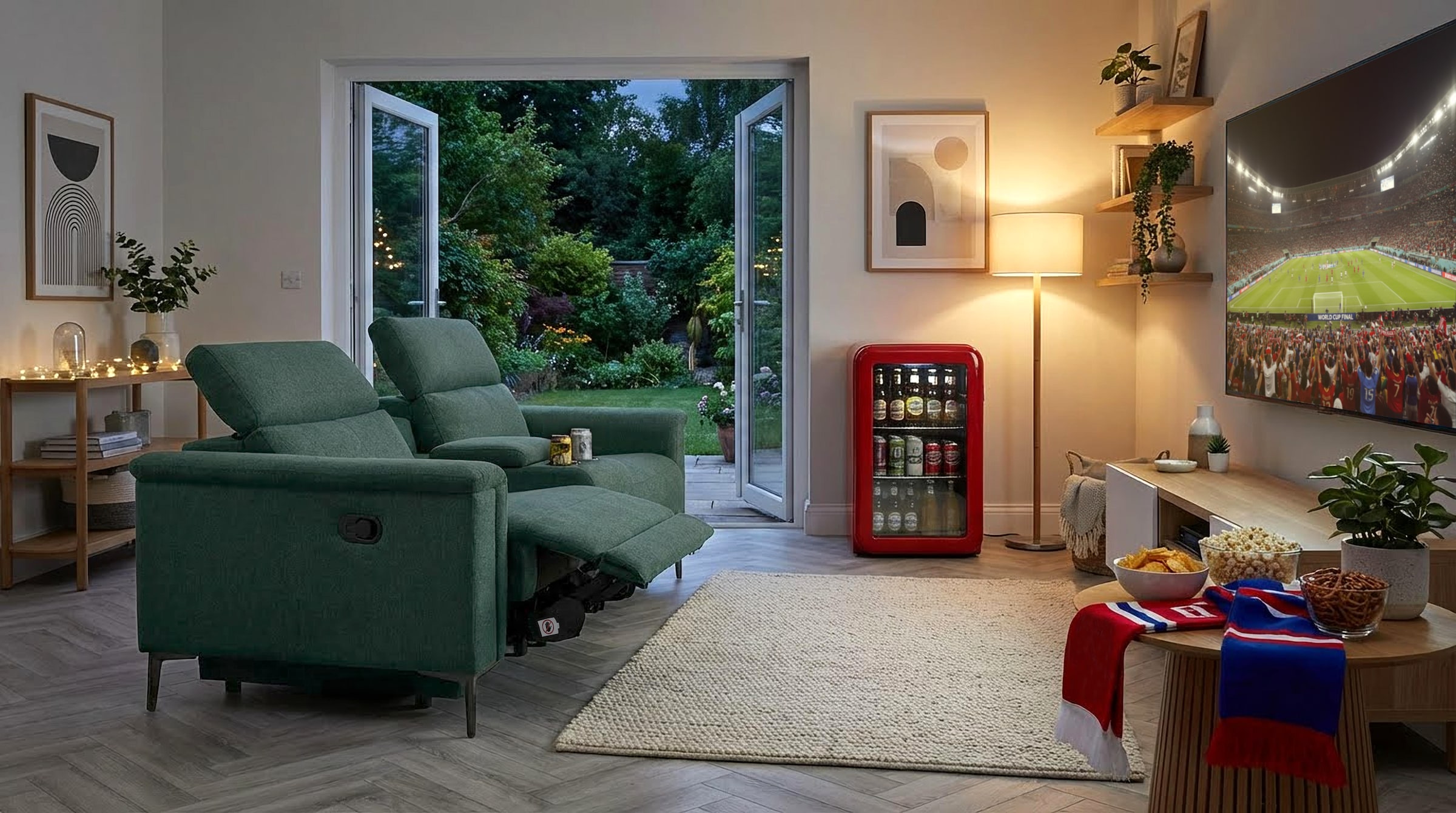 OTTO home 2-Sitzer »LUND, Struktur, Kinosofa, Relaxfunktion, TV-Sessel, man./elektrisch« Kopfteilverstellung, Getränkefachhalter, Staufach, wahlweise USB A/C