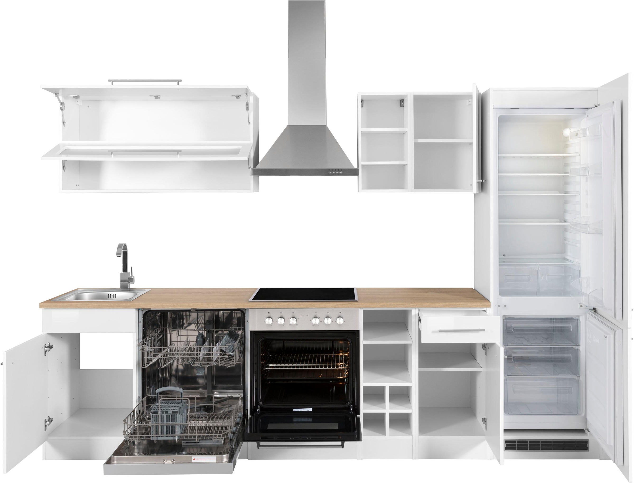 KOCHSTATION Küchenzeile »KS-Eton«, mit E-Geräten, Breite 300 cm