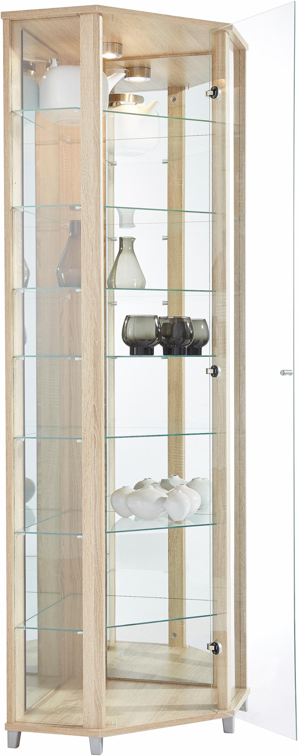 fif möbel Vitrine »TRIO«, Eckvitrine/Glasvitrine 1x Glastür, perfekt für Sammler, Sammlervitrine