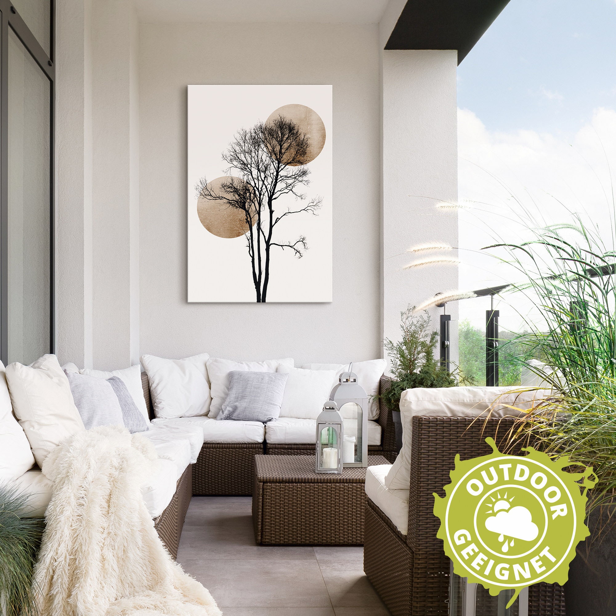 Artland Wandbild »Sonne und Mond versteckt« Baumbilder 1 Stk. tlg. als Alubild, Outdoorbild, Leinwandbild, Poster, Wandaufkleber
