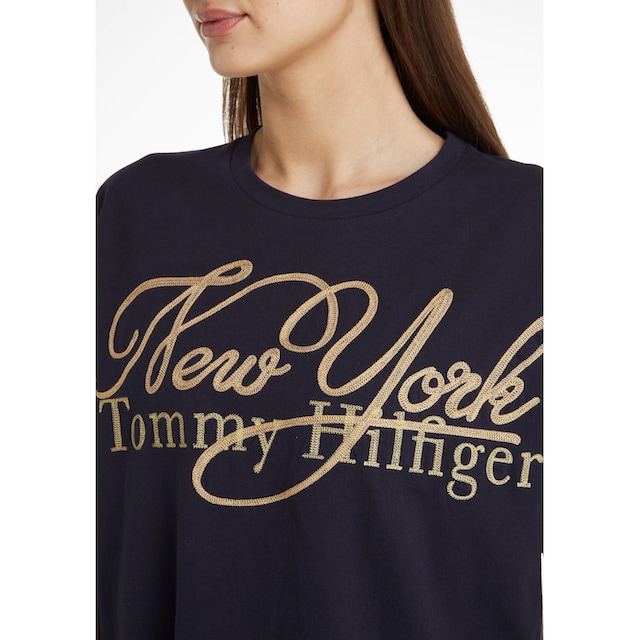 Tommy Hilfiger T-Shirt »RLX NY METALLIC C-NK SS«, mit metalicfarbenen Print  & Tommy Hilfiger Markenlabel bei ♕