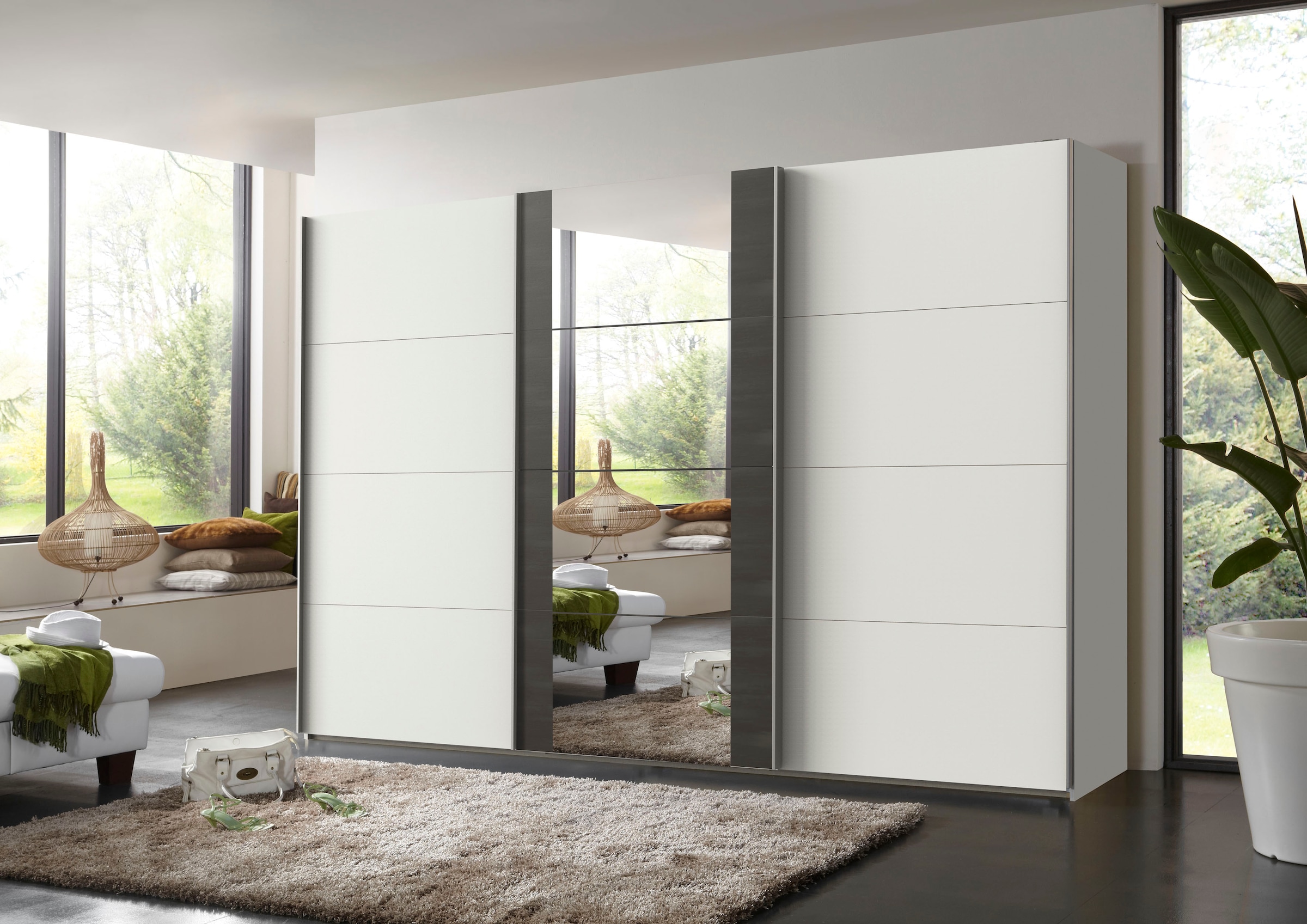 Wimex Schwebetürenschrank »Bern Schiebetürenschrank TOPSELLER«, Schrank mit zusätzlicher Innenausstattung, Garderobe
