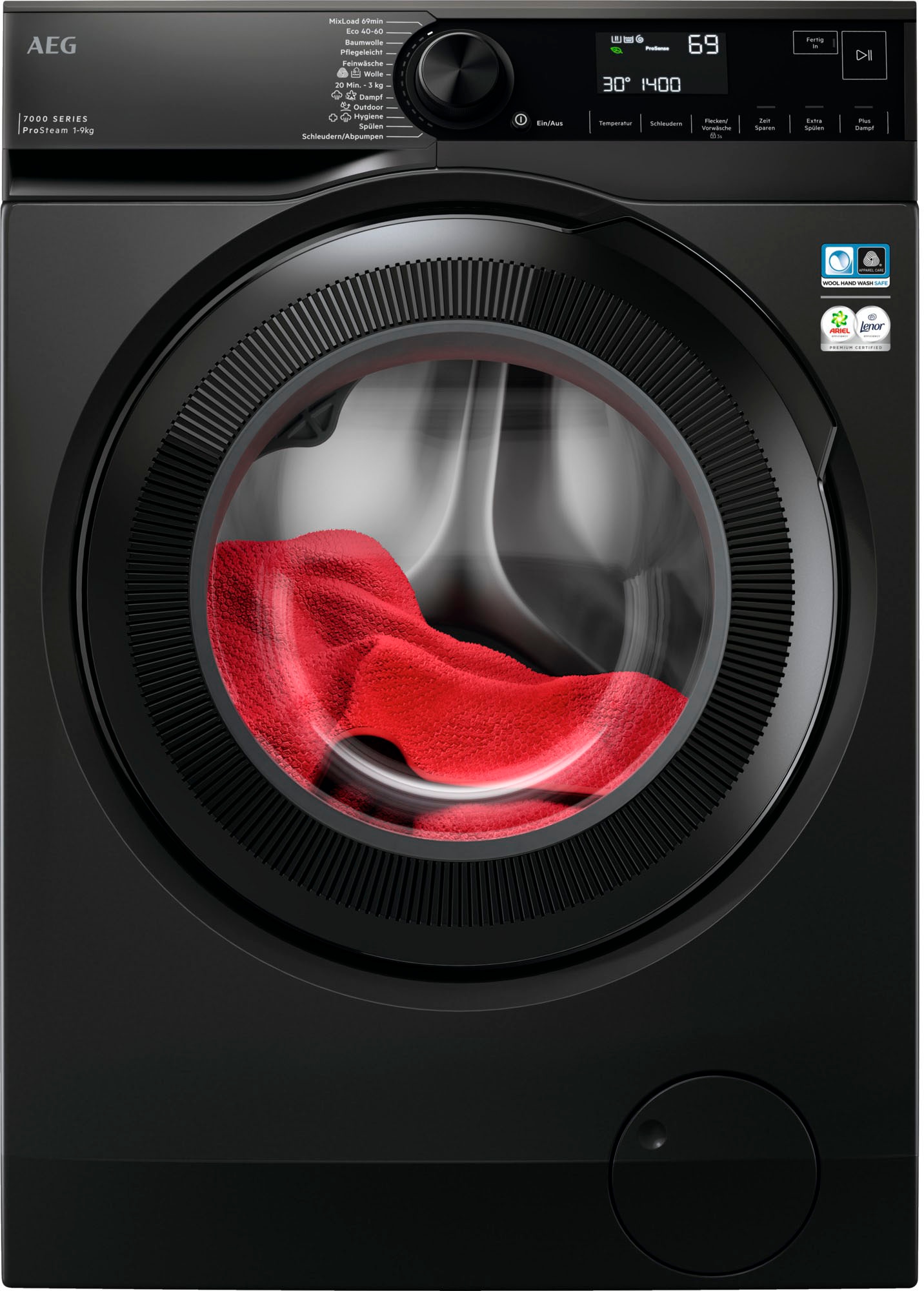 AEG Series 7000 LR7FS75490 Waschmaschine Frontlader 9 kg 1400 RPM Anthrazit