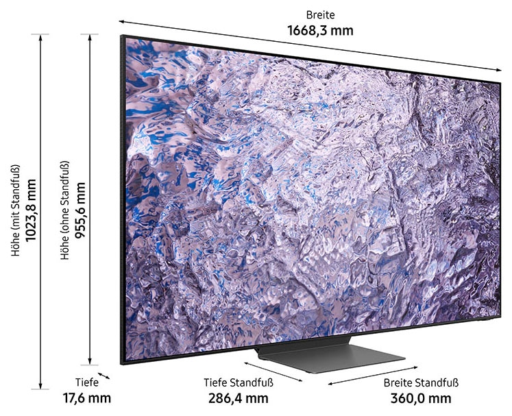 Samsung LED-Fernseher, 189 cm/75 Smart-TV, 8K, | 8K, ➥ 3 Neural Neo UNIVERSAL Plus, Garantie Prozessor XXL Quantum Quantum 8K Jahre HDR Dolby Zoll, Atmos&OTS