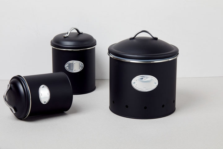 WENKO Vorratsdose »Modell Nero«, (1 tlg.), luftdurchlässige Dose im Retro-Design, ideal für Zwiebeln & Kartoffeln