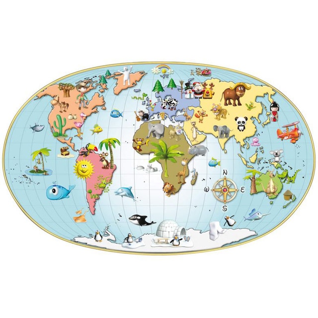 Wall-Art Wandtattoo »3D Kinder Weltkarte Lernhilfe«, (1 St.) auf Rechnung  bestellen