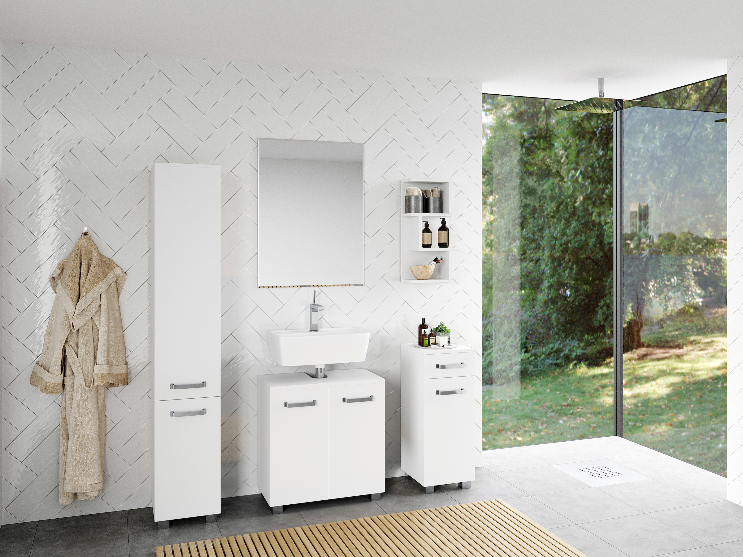 welltime Midischrank »Cosmo« BxTxH: ca. 30x32,5x76,5 cm, 2 Fächer, Türanschlag wechselbar