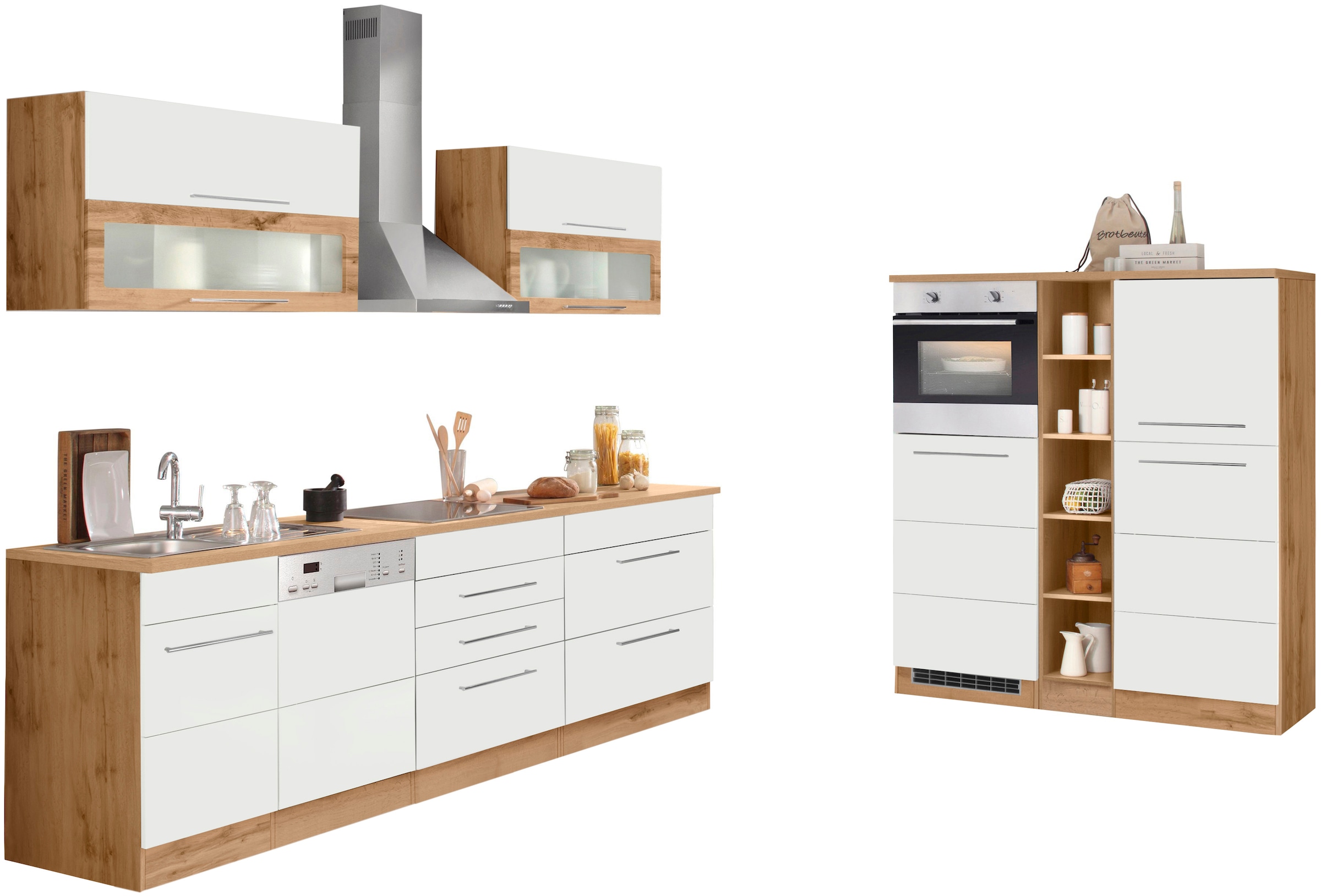 KOCHSTATION Küchenzeile »KS-Wien« Breite 440 cm, wahlweise mit E-Geräten und Induktion