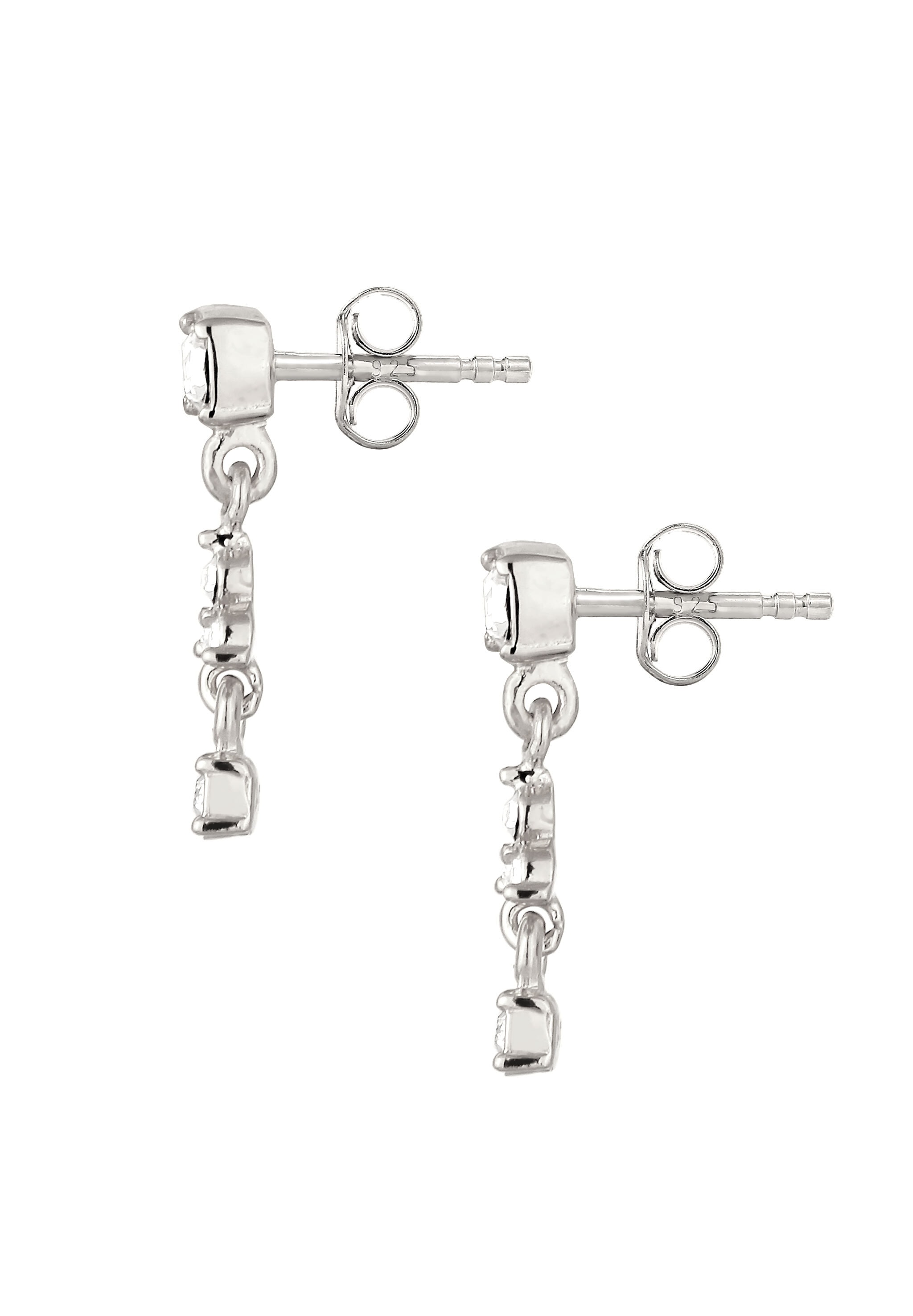 Elli Paar Ohrstecker »Ohrringe Ohrstecker mit Kristallen von Swarovski® Weiß 925 Sterling Silber«