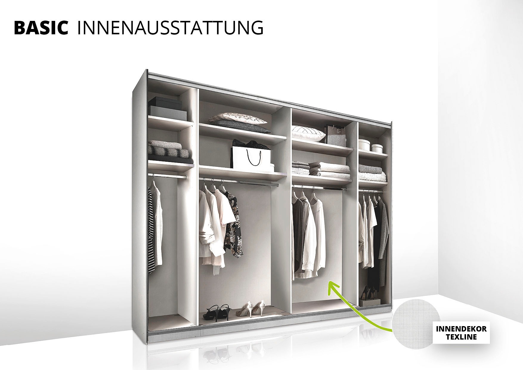 STAUD Schwebetürenschrank »Sonett 200 G, Made in Germany« mit vier verschiedenen Ausstattungsvarianten