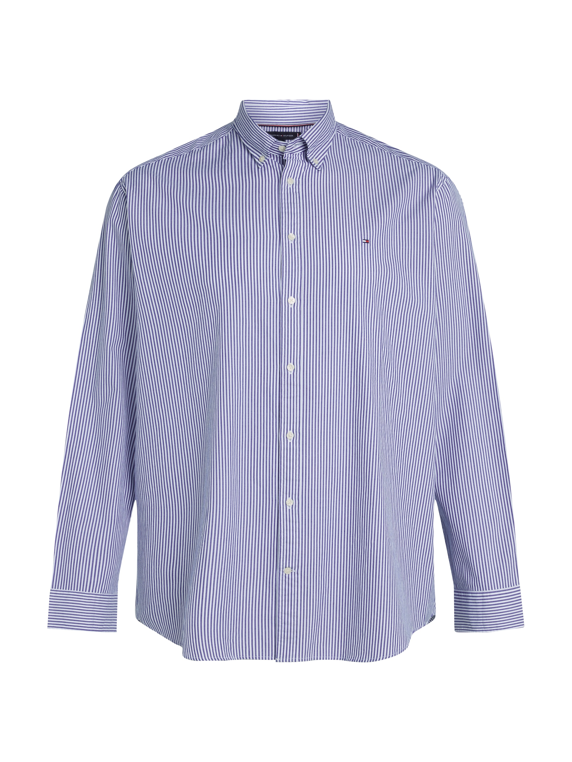Tommy Hilfiger Big & Tall Langarmhemd »BT-FLEX POPLIN CL STP SHIRT-B«, in Großen Größen, Logostickerei