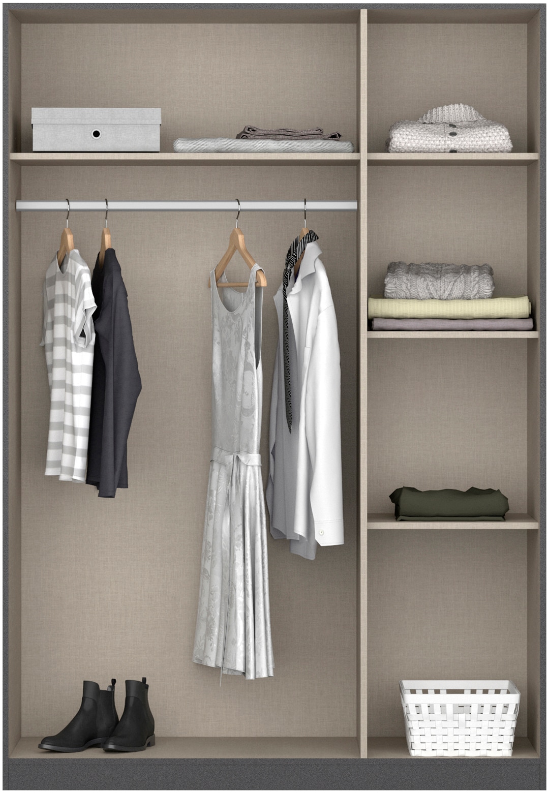 rauch Kleiderschrank »Freising geräumiger Schrank Garderobe Schlafzimmerschrank«, (in 2 Breiten erhältlich TOP ANGEBOT !), mit Griffmulden und Schubkästen OTTO´s Chois TOP PRODUKT