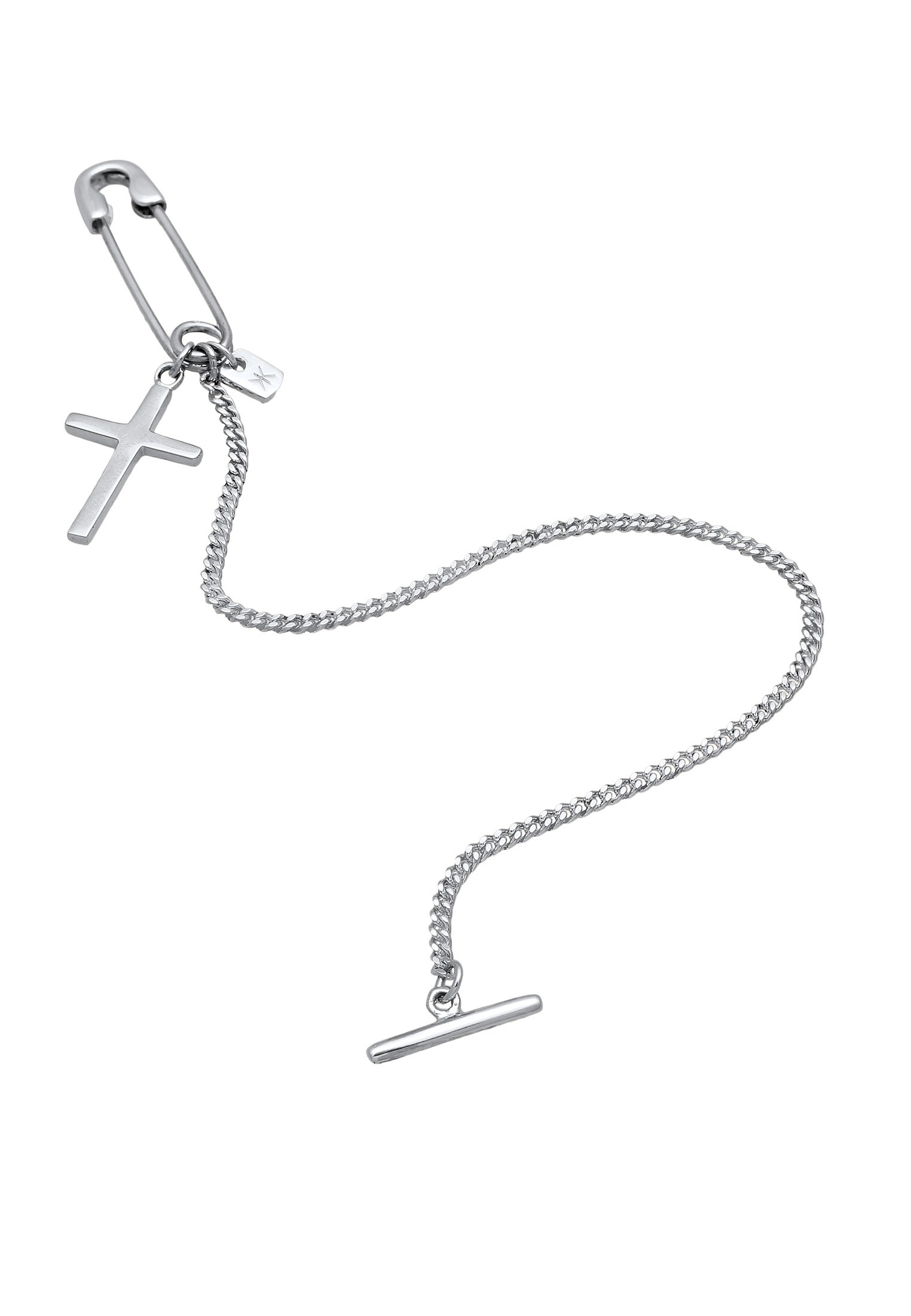Kuzzoi Schmuckset »Schmuckzubehör Kragenkette Kreuz Sicherheitsnadel 925 Sterling Silber«