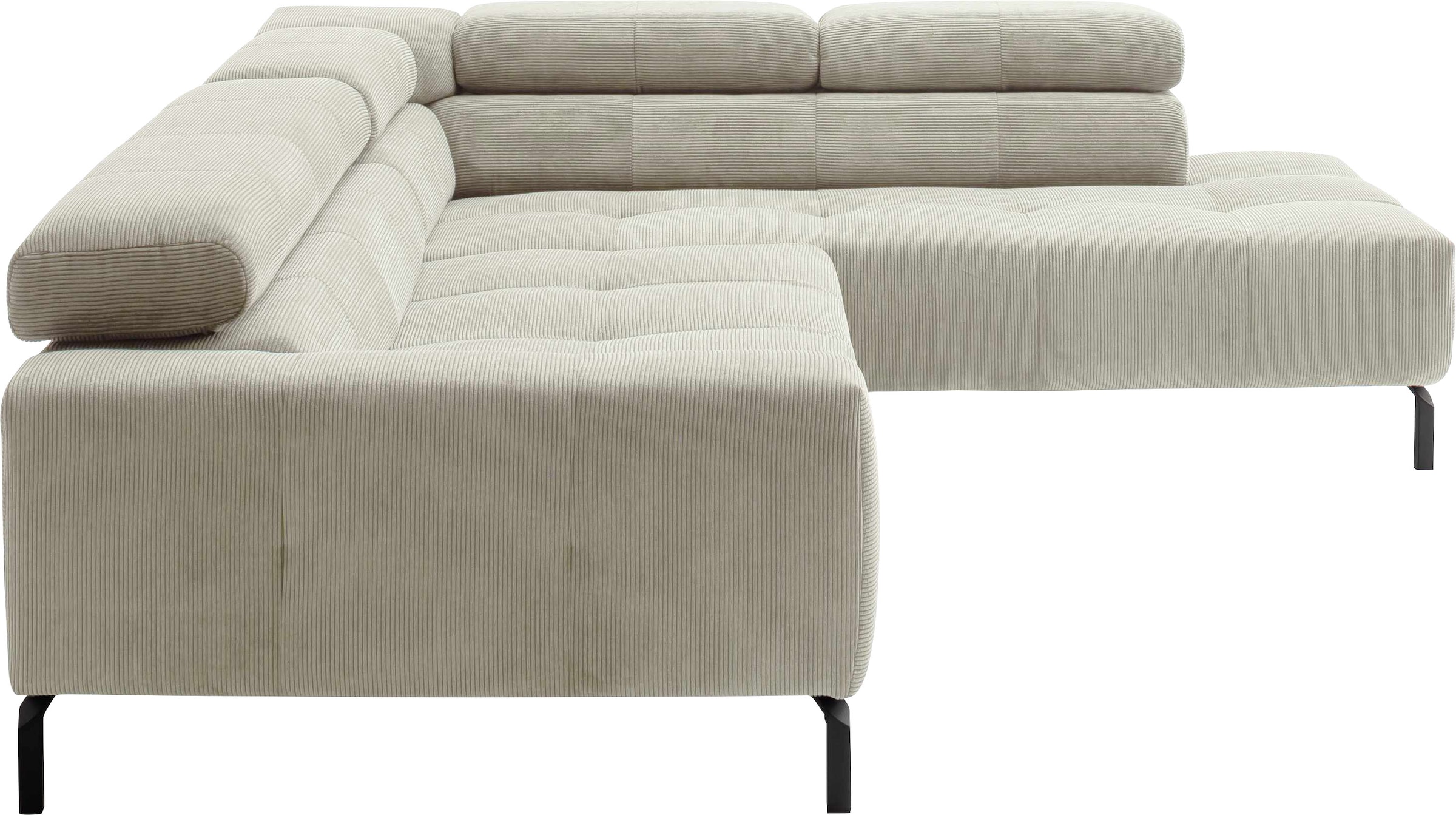 Places of Style Ecksofa »Cleveland, L-Form, incl. Kopfteilverstellung, Breite 276 cm«, wahlweise elektrischer Sitzvorzug