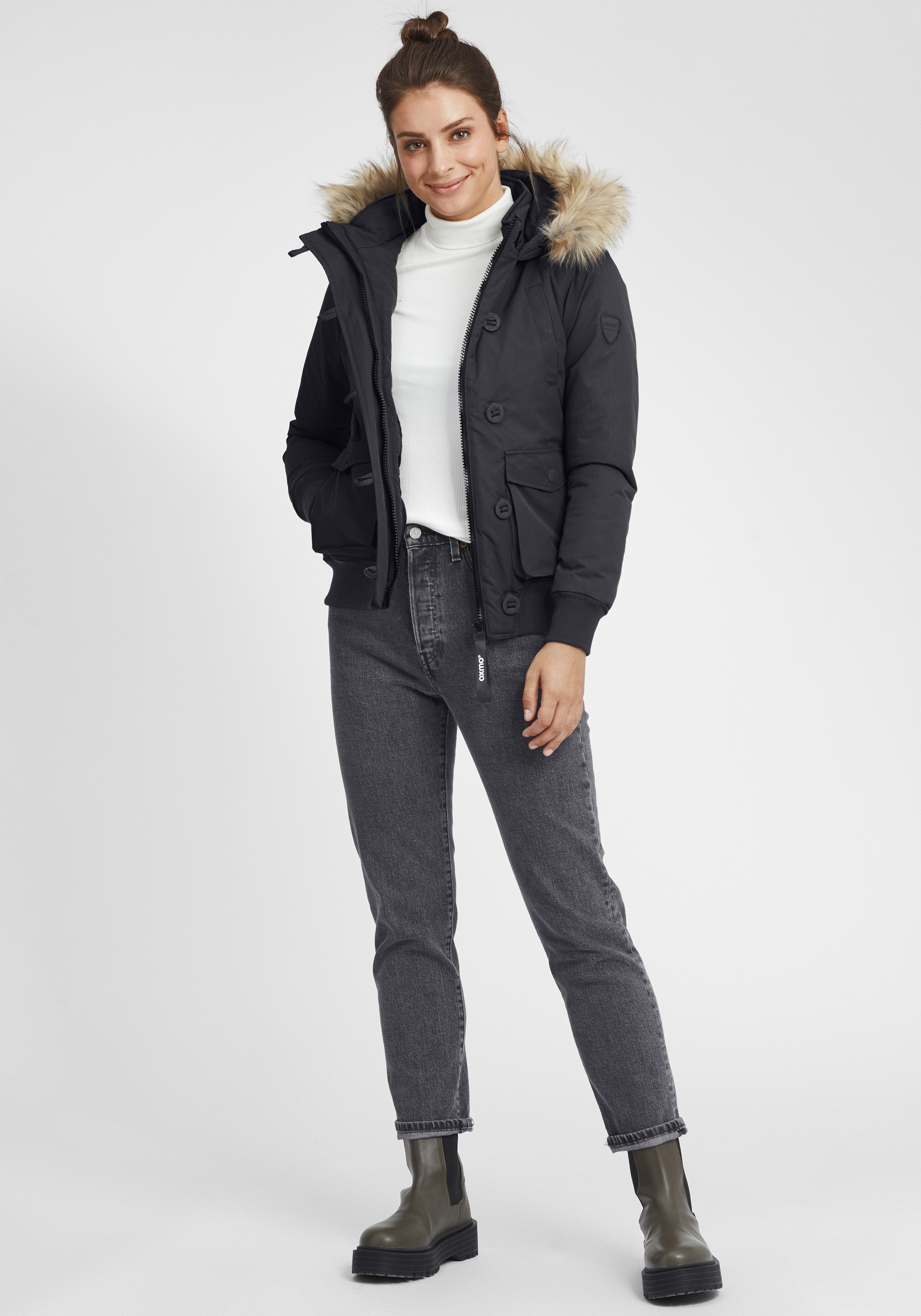 OXMO Winterjacke »Winterjacke OXAcila«, mit Kapuze