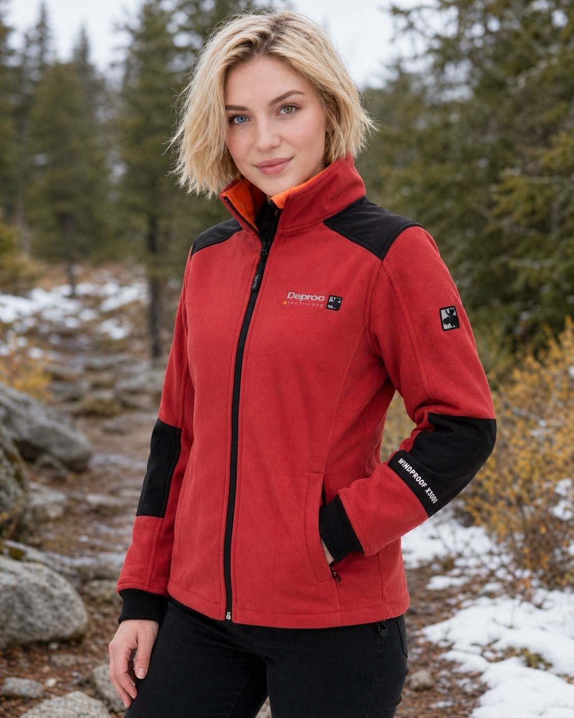 DEPROC Active Fleecejacke »Funktionsjacke Canada Women« mit Kapuze D3-Tex-Membran, Schulter- und Ellenbogenverstärkung, Unterarmbelüftung
