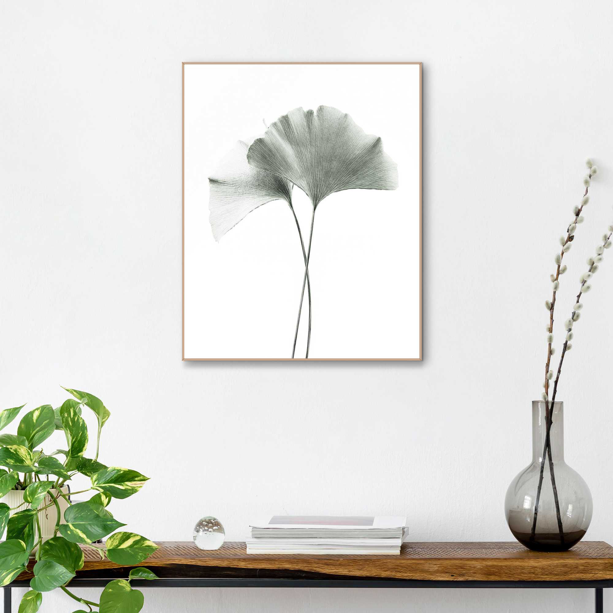 Reinders! Bild mit Rahmen »Eukalyptus blatt Pflanze«, Blätter, (2 St.),  Ginko - Naturmotiv - Botanisch auf Raten bestellen