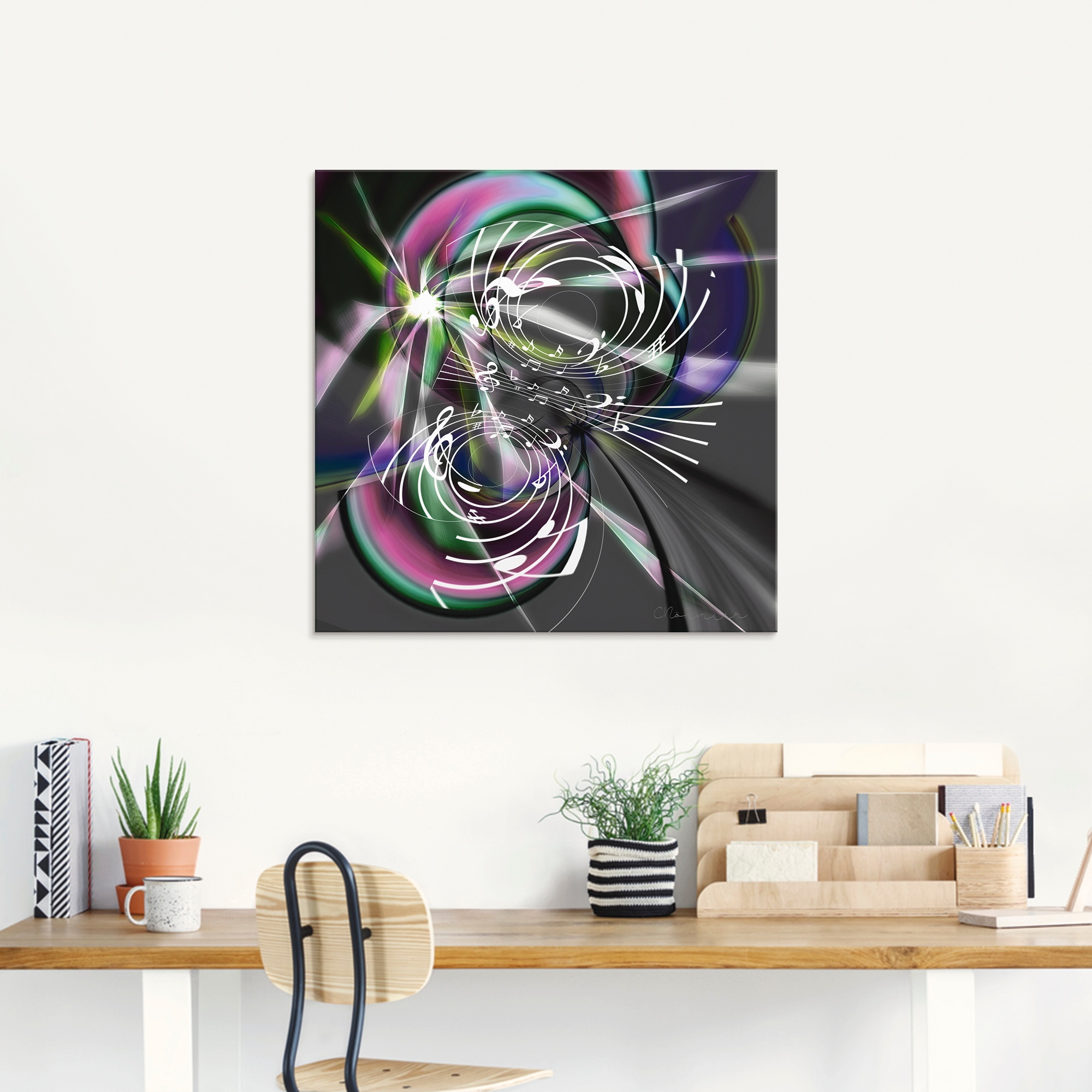 Artland Glasbild »Fraktale Spielerei mit Noten« Symbole 1 Stk. tlg. in verschiedenen Größen