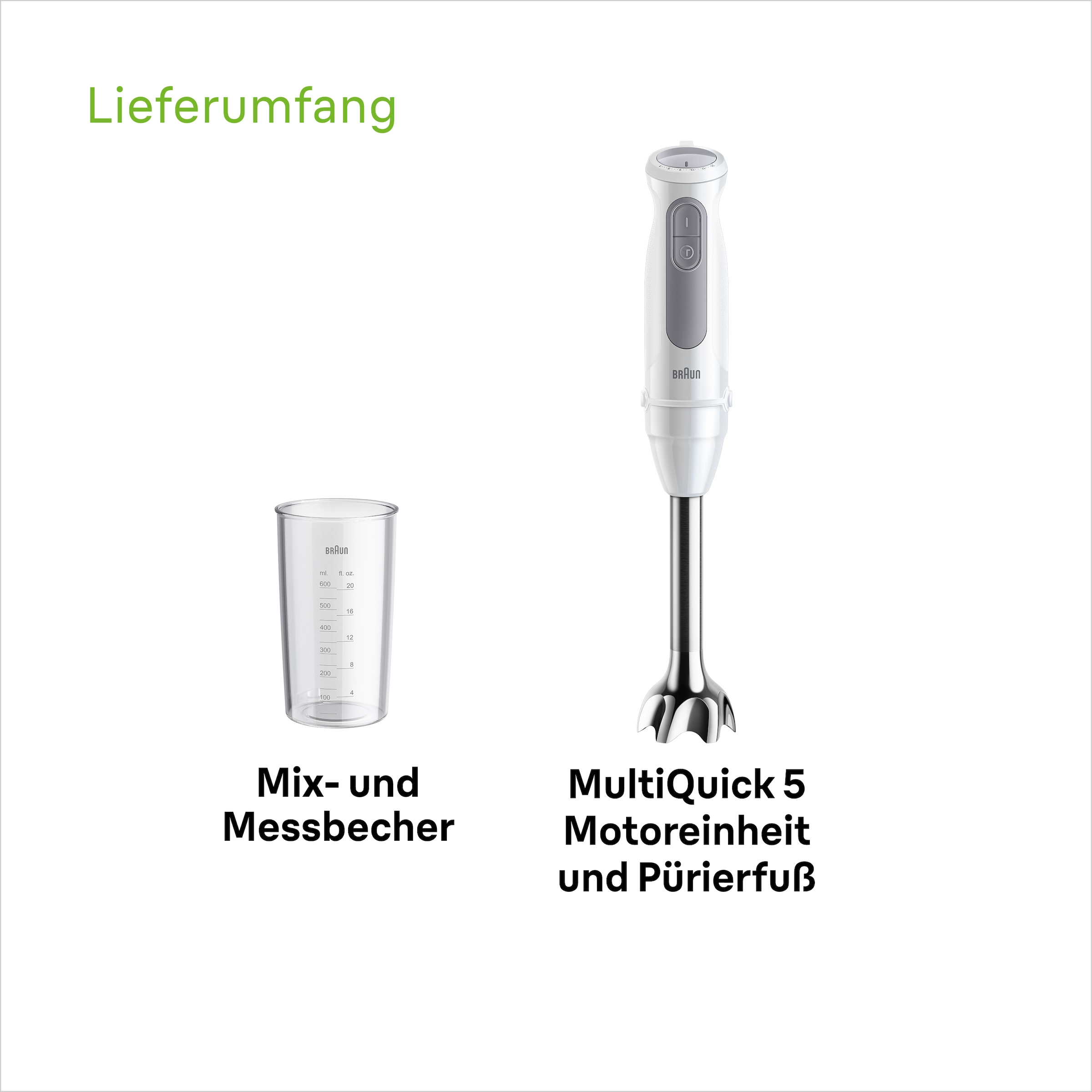Braun Stabmixer »MultiQuick MQ 50001 M«, 1000 W