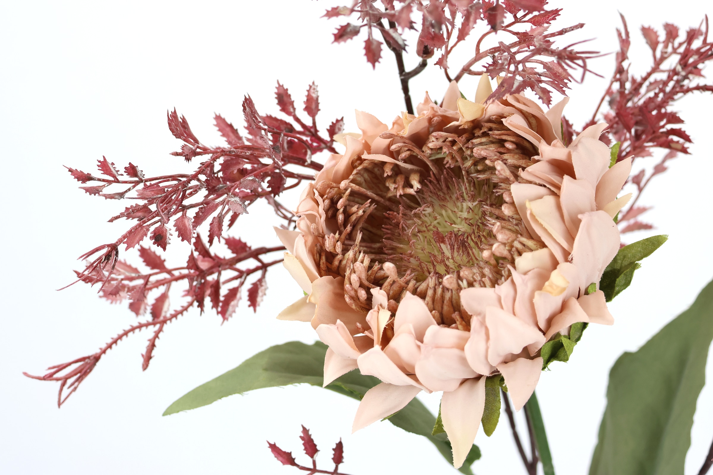 I.GE.A. Kunstblumenstrauß »Kunstblumen Set Artischocke« 2er Set Artischockenzweig mit Dekozweig 70cm Kunstpflanze Seidenblume