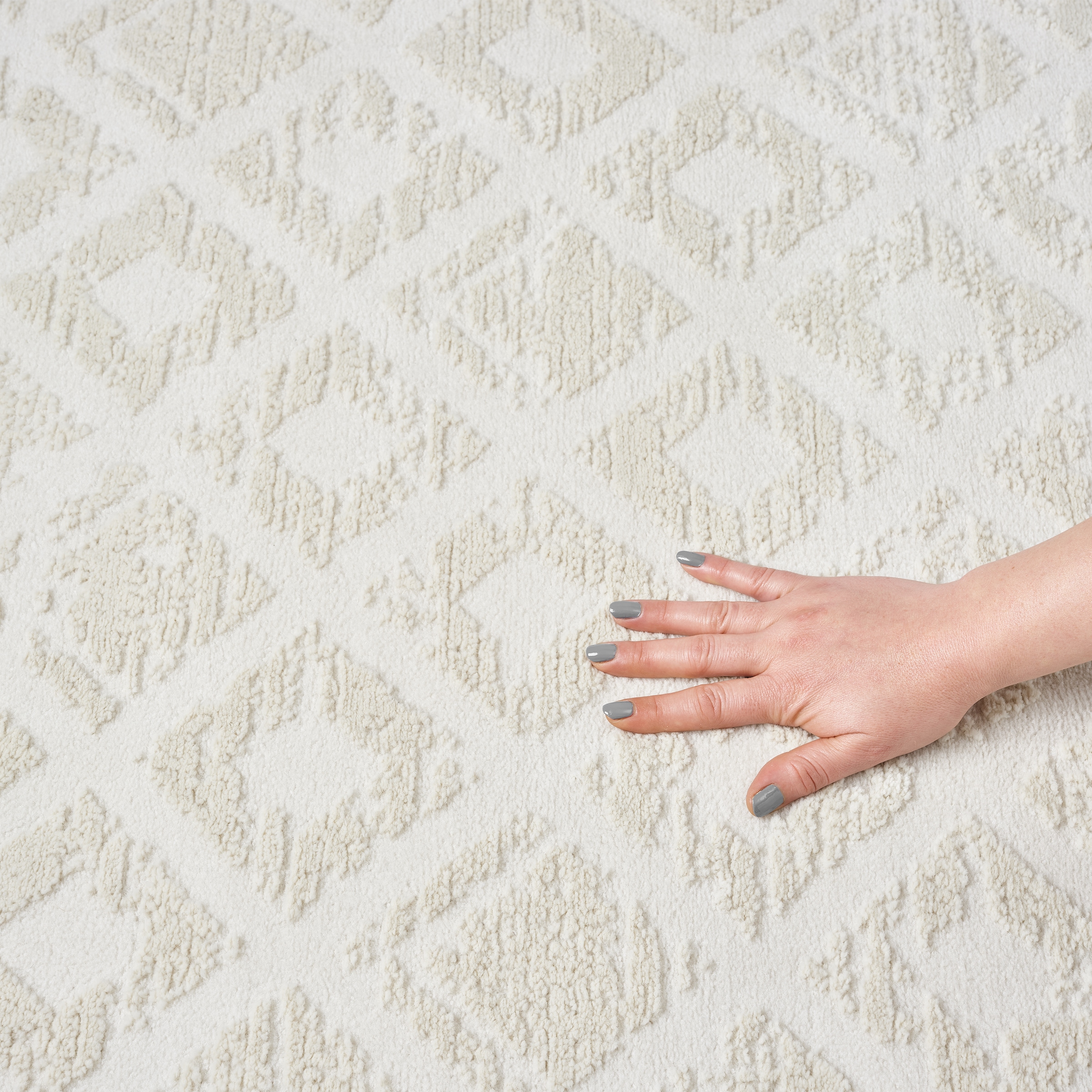 OTTO home Teppich »Ribeyret« rechteckig 11 mm Höhe mit Fransen, Hoch-Tief-Struktur, Woll-Look, Boho-Style, Wohnzimmer