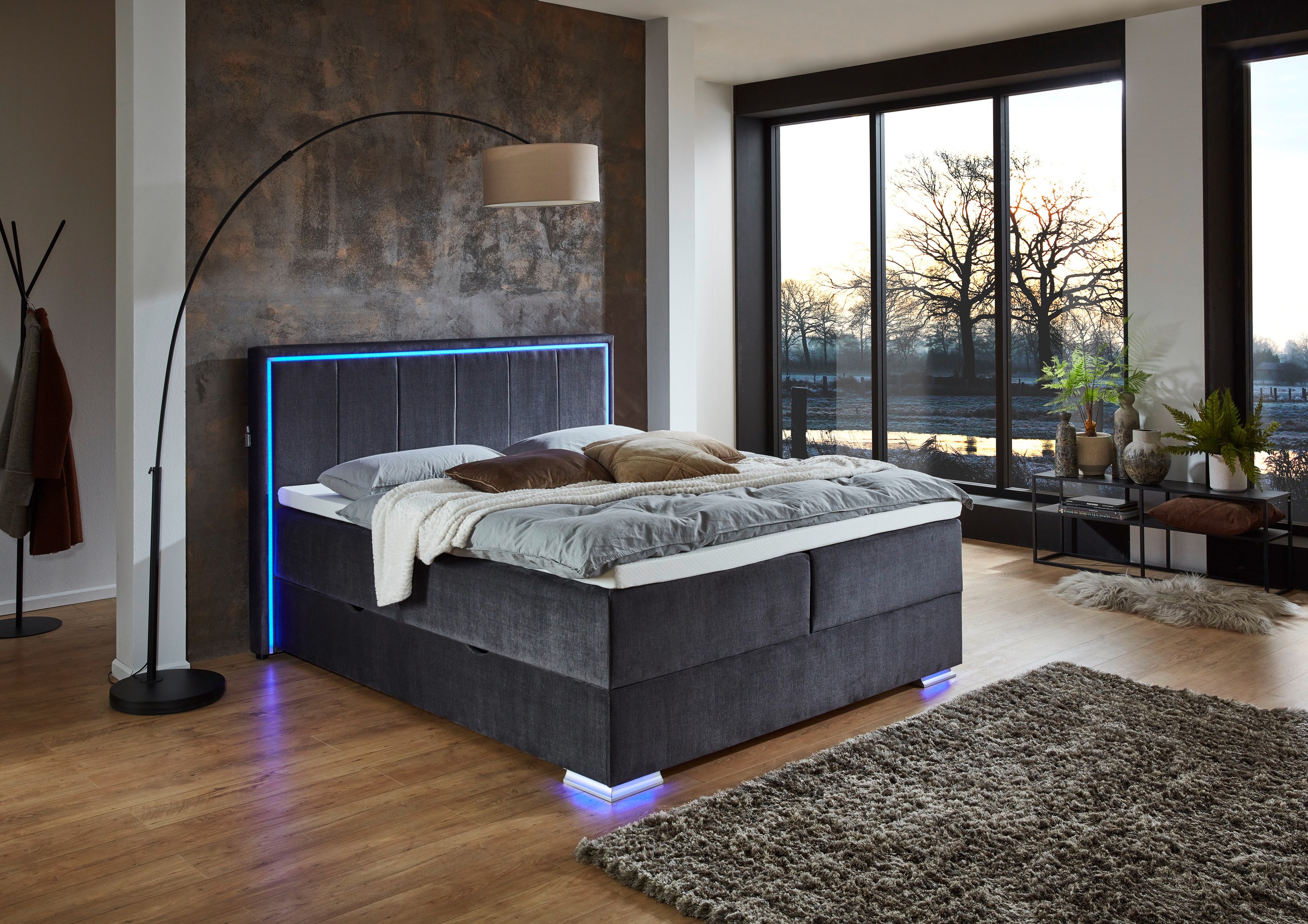meise.möbel Boxspringbett »Colorado II«, inkl. LED-Beleuchtung & Topper
