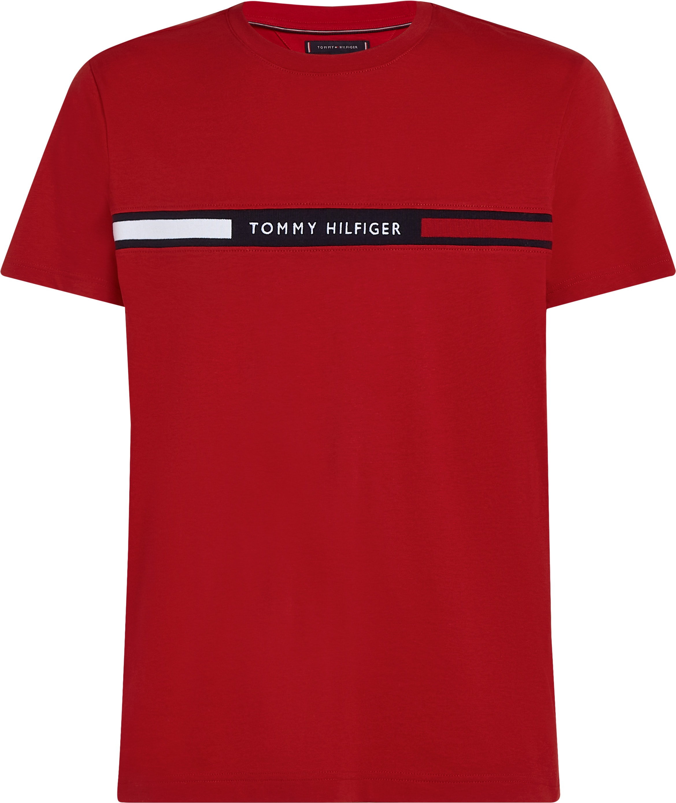 Tommy Hilfiger Big & Tall Rundhalsshirt »BT-HILFIGER CHEST INSERT TEE-B«, in Großen Größen, Logostickerei