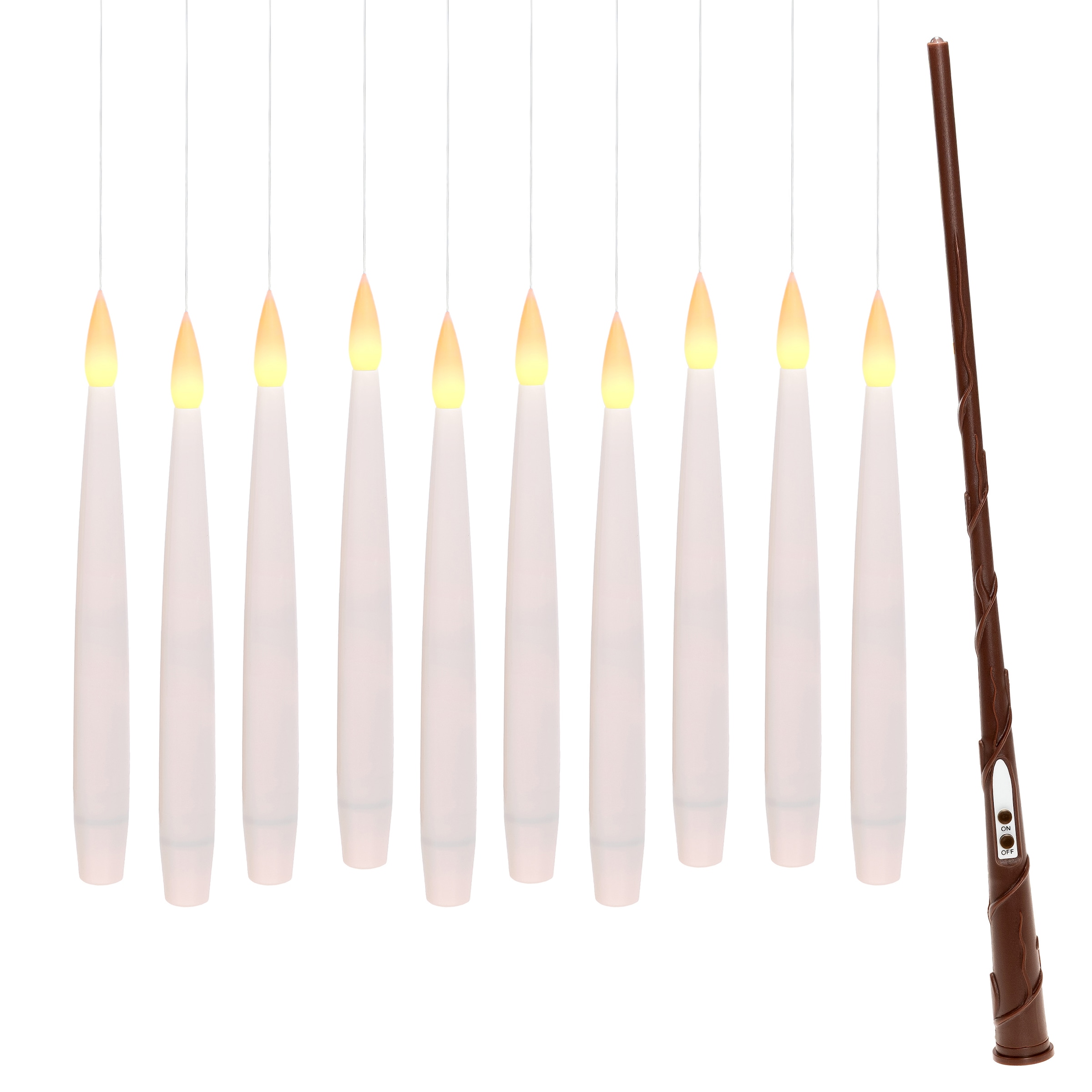 OTTO home LED Dekolicht »10 Schwebende LED Tafelkerze mit Zauberstab Korrinna« LED-Modul 11 Stk. Warmweiß mit Zauberstab als Fernbedienung