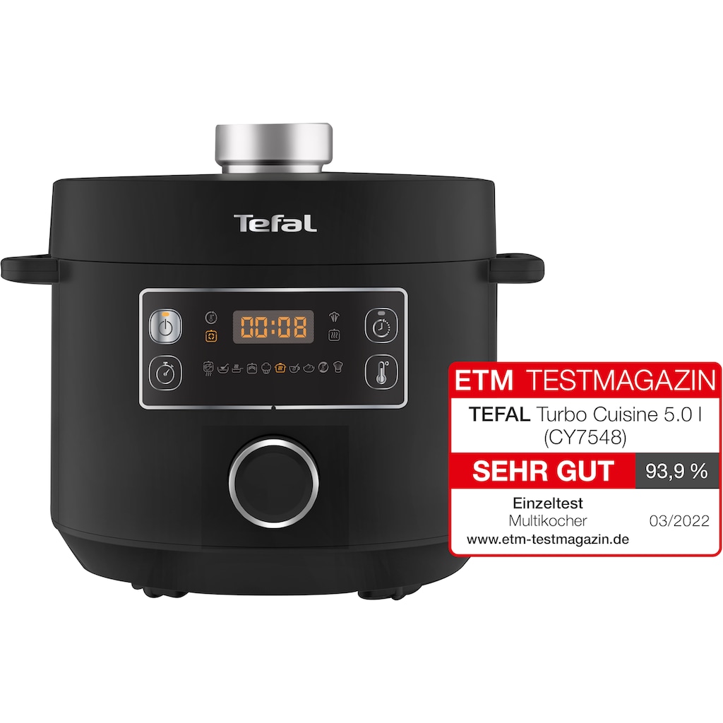 Tefal Multikocher »CY7548 Turbo Cuisine«, elektrischer Schnellkochtopf, 10 automatische Programme, vielseitig