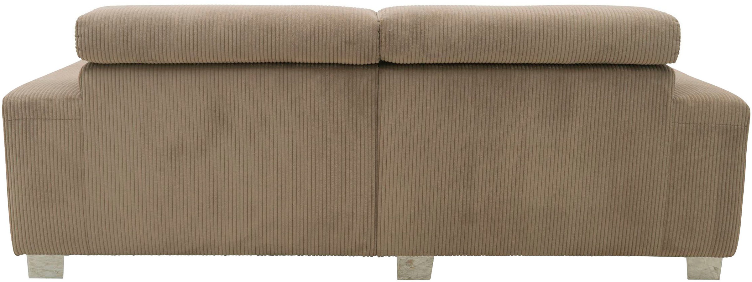 DOMO collection Ecksofa »100030 inkl. Kopfteilverstellung, guter Sitzkomfort, Cordbezug, L-Form«, mit komfortabler Wellenunterfederung, ideal für kleine Räume