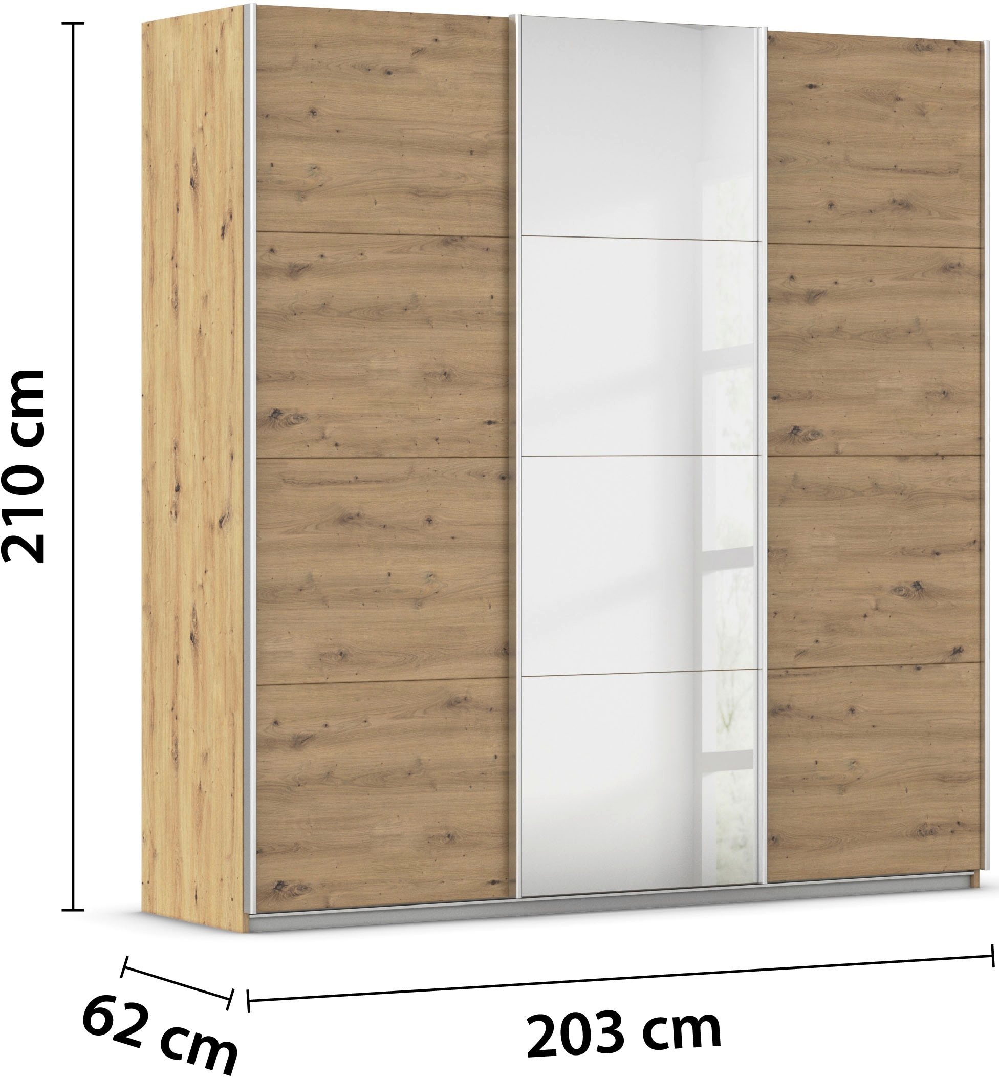OTTO home Kleiderschrank »Mehrzweckschrank Aktenschrank Möbel Mietswohnung Schlafzimmer TOMA« Breiten 203/271/315/360 cm, Höhen 210/229 cm,  inkl. Regaleinsatz sowie zusätzlichen Einlegeböden MADE IN GERMANY