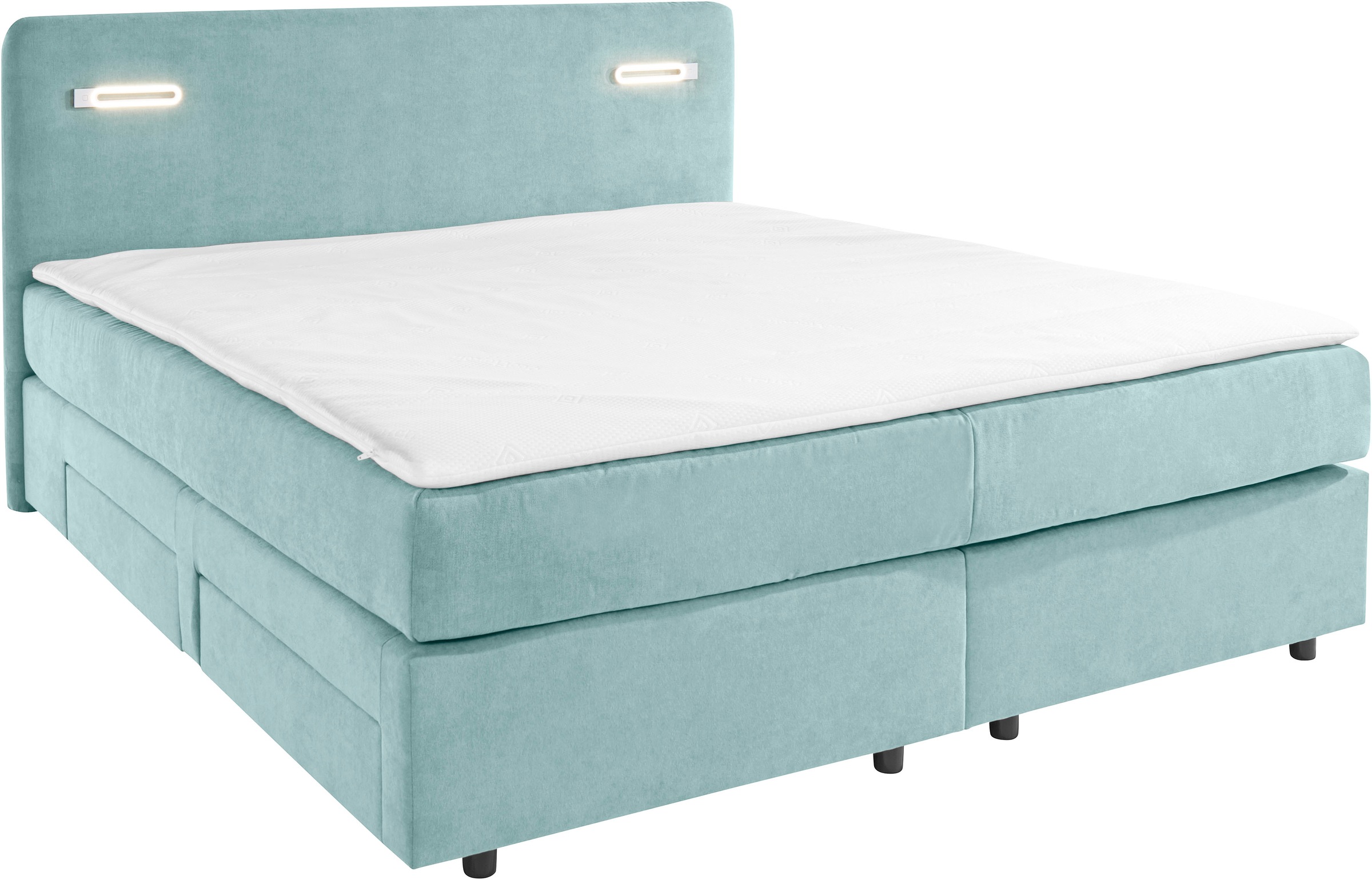 INOSIGN Boxbett »Luan«, Schubkästen, LED-Beleuchtung und Topper, in Breite 120 cm und 180 cm