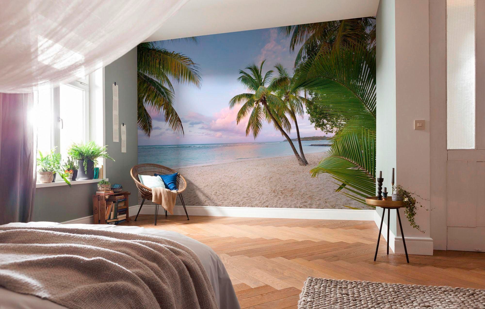 Komar Vliestapete »Digitaldruck Vlies - Paradise Morning - Größe 400 x 250 cm«, bedruckt, Wohnzimmer, Schlafzimmer