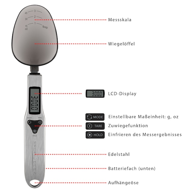 Jahren 3 »PC-LW (1 mit XXL 1214«, ProfiCook Garantie tlg.) Löffelwaage