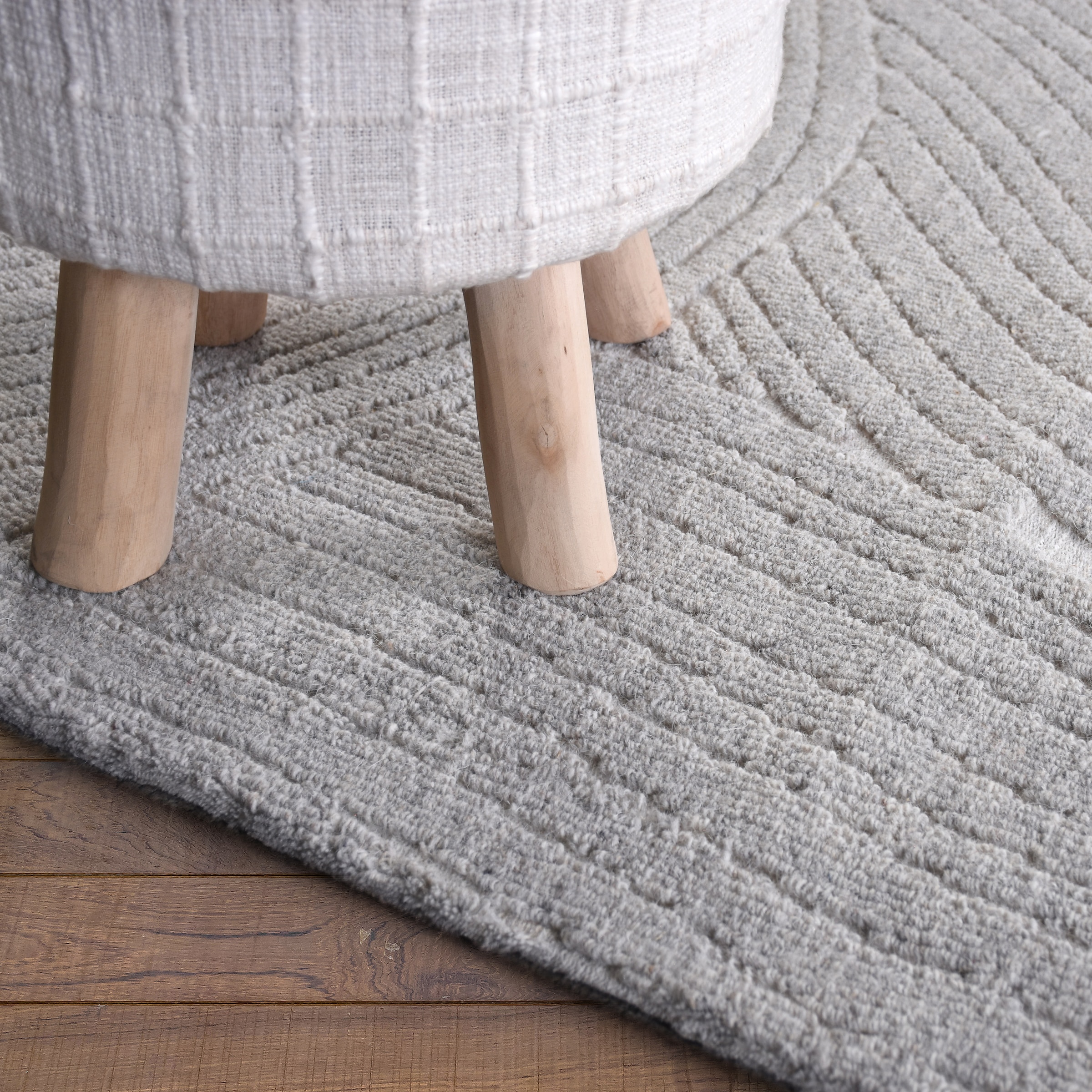 my home Wollteppich »Falun«, rechteckig, 12 mm Höhe, Hoch-Tief-Struktur, Handgearbeitet,Wohnzimmer, Schlafzimmer, Esszimmer
