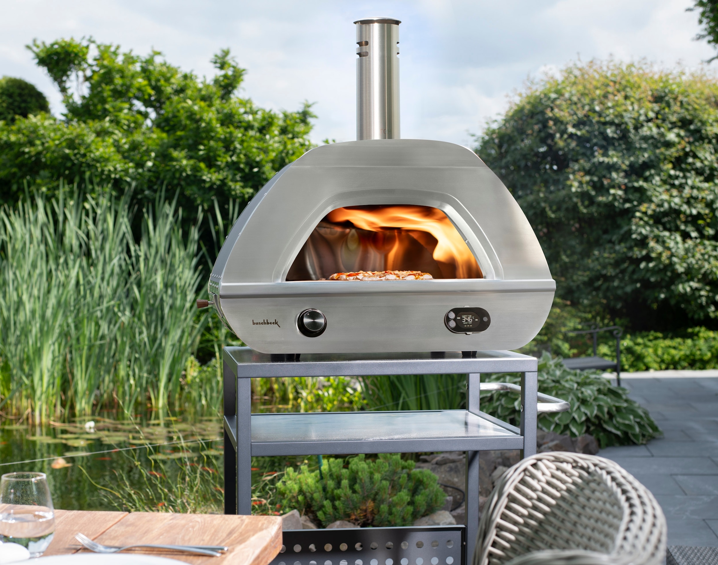 Buschbeck Gasgrill »Pizzaofen X1 inkl. Bluetooth-Thermometer«, BxTxH: 48x52x74 cm