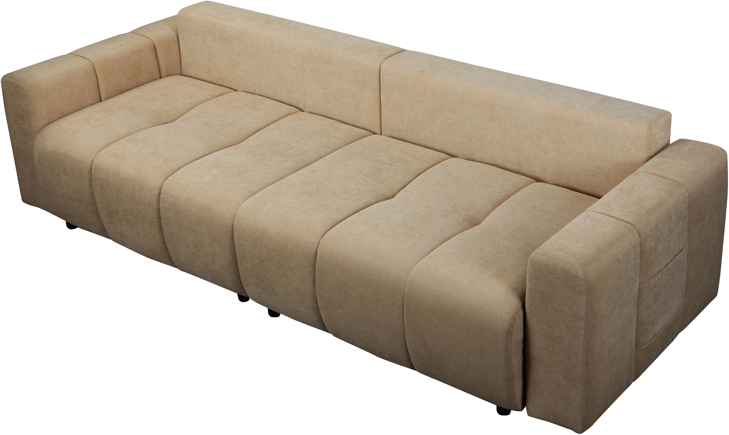 OTTO home Schlafsofa »YLVAA 3-Sitzer, 239cm/Schlafsofa (132/198)-OTTO. Verlässliche Qualität« Tonnentaschen-Federkern, Bettkasten, Feinstruktur weich