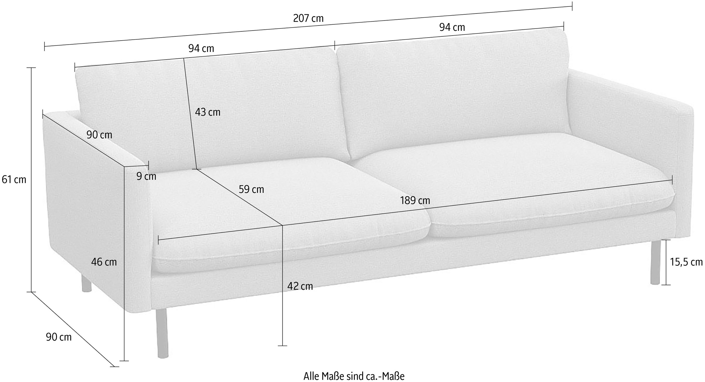 FLEXLUX 3,5-Sitzer »Bolzano, Megasofa, aktuelles Design,«, sehr bequem durch Kaltschaum, im Sitz, lose Sitz -& Rückenkissen