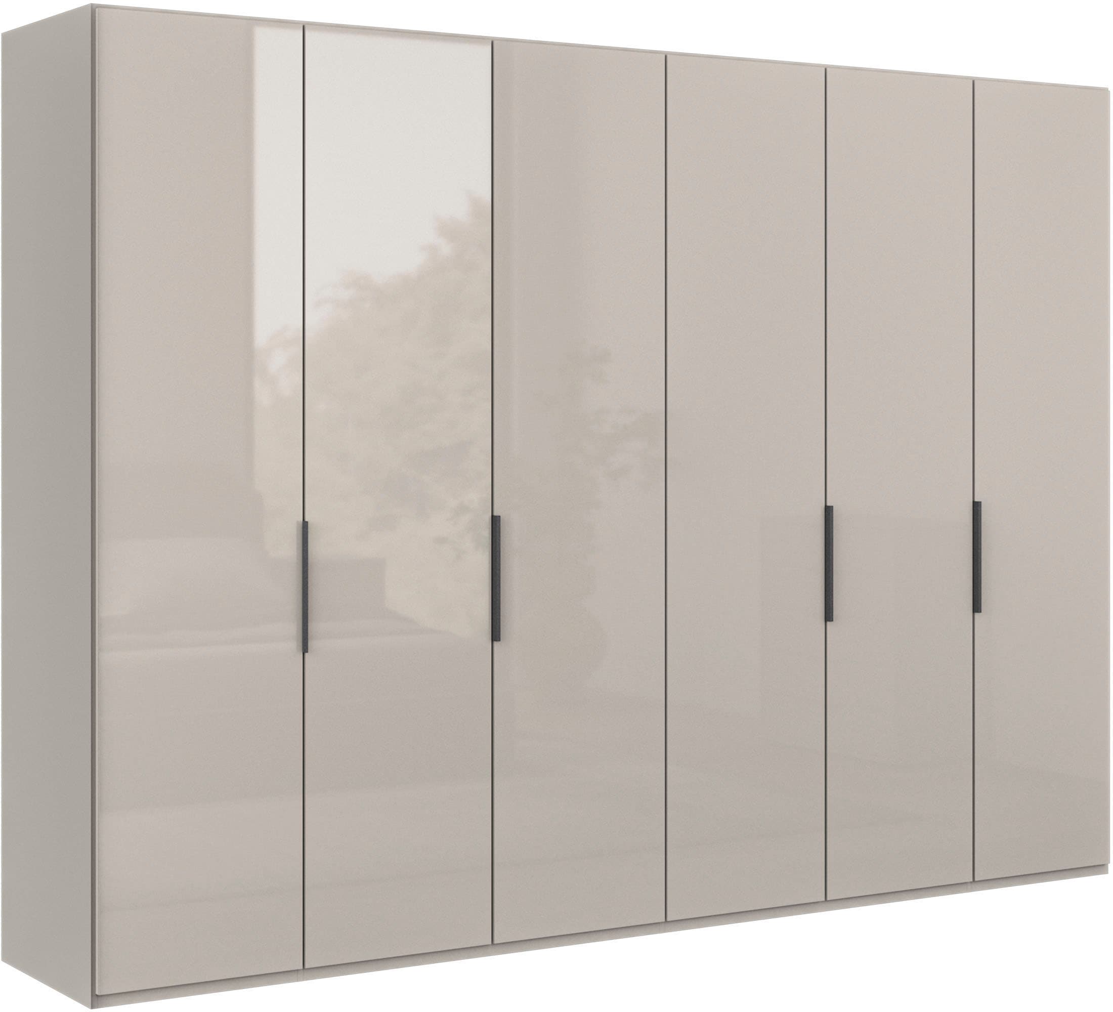 WIEMANN Falttürenschrank »Ohio, Kleiderschrank, Schrank, Garderobe, mit Glasfront, 300 cm« inklusive Einlegeböden & Kleiderstangen, 2 Höhen, MADE IN GERMANY,  inklusive Türdämpfung, hochwertige Glasfront