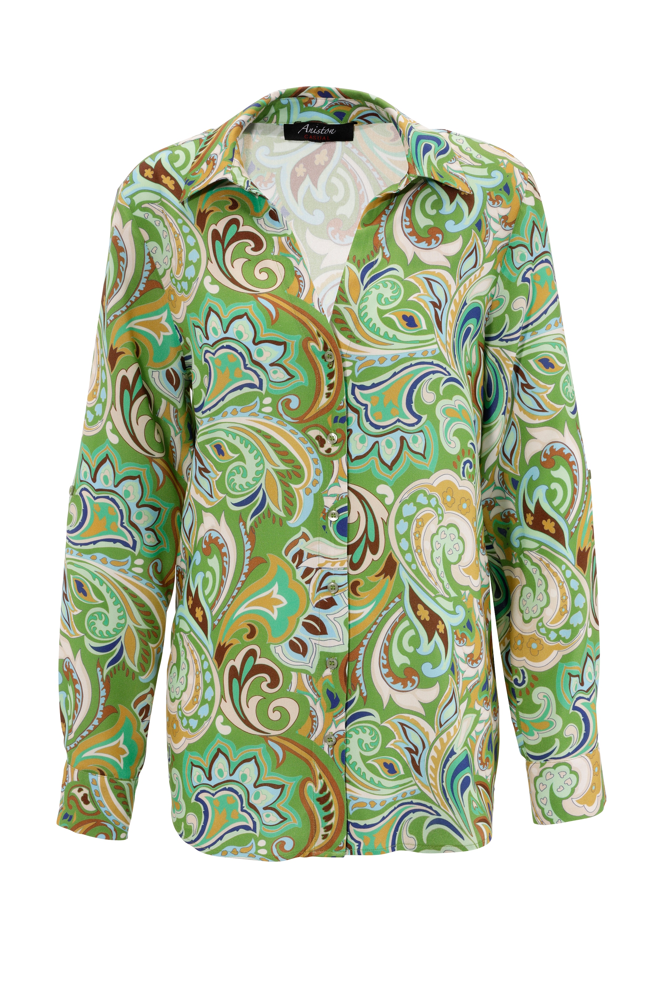 Aniston CASUAL Hemdbluse, graphische ein bei Teil Paisley-Muster jedes - ♕ Unikat